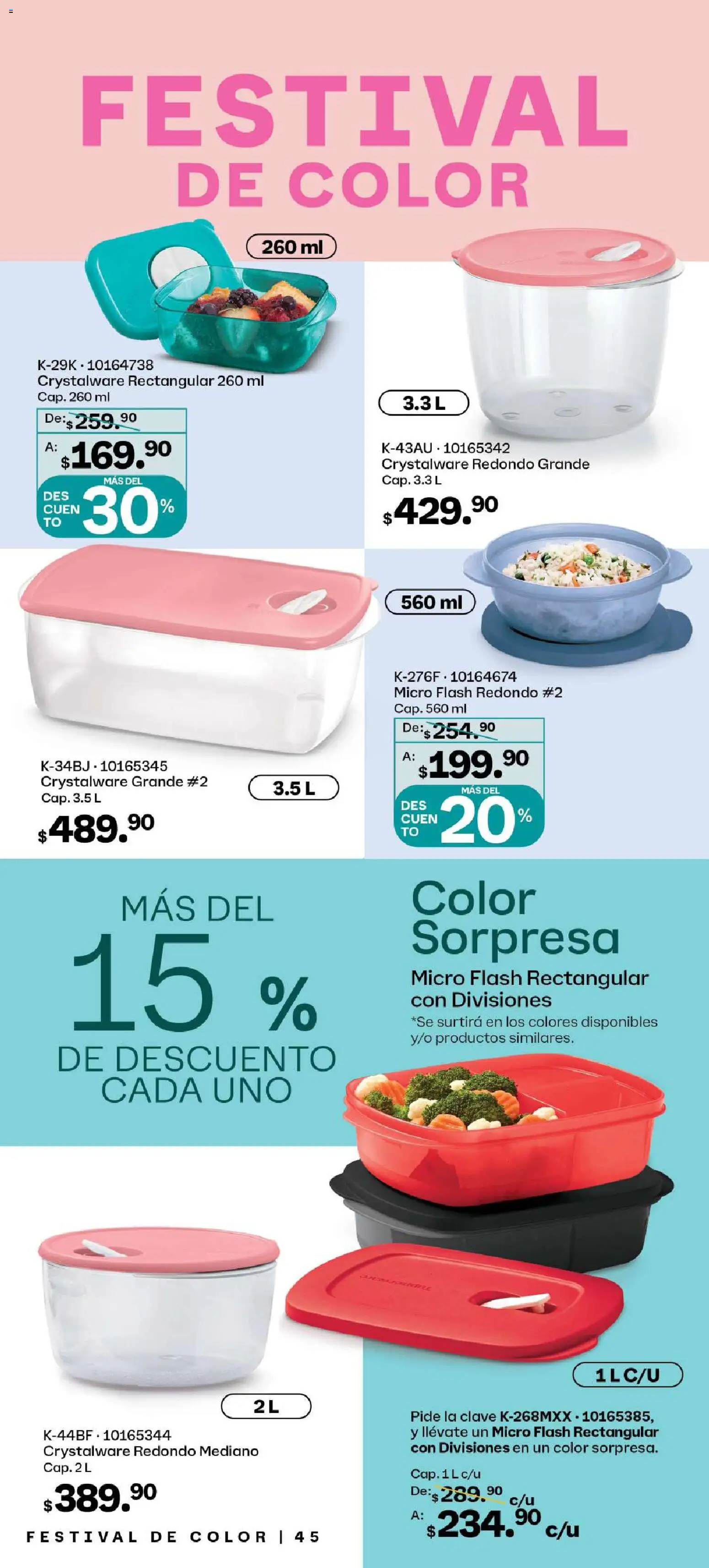 Nuevas ofertas de Tupperware válidas en toda la República Mexicana desde el 26.01.2026. ¡Encuentra las mejores ofertas en Tupperware catálogo! | Página: 45