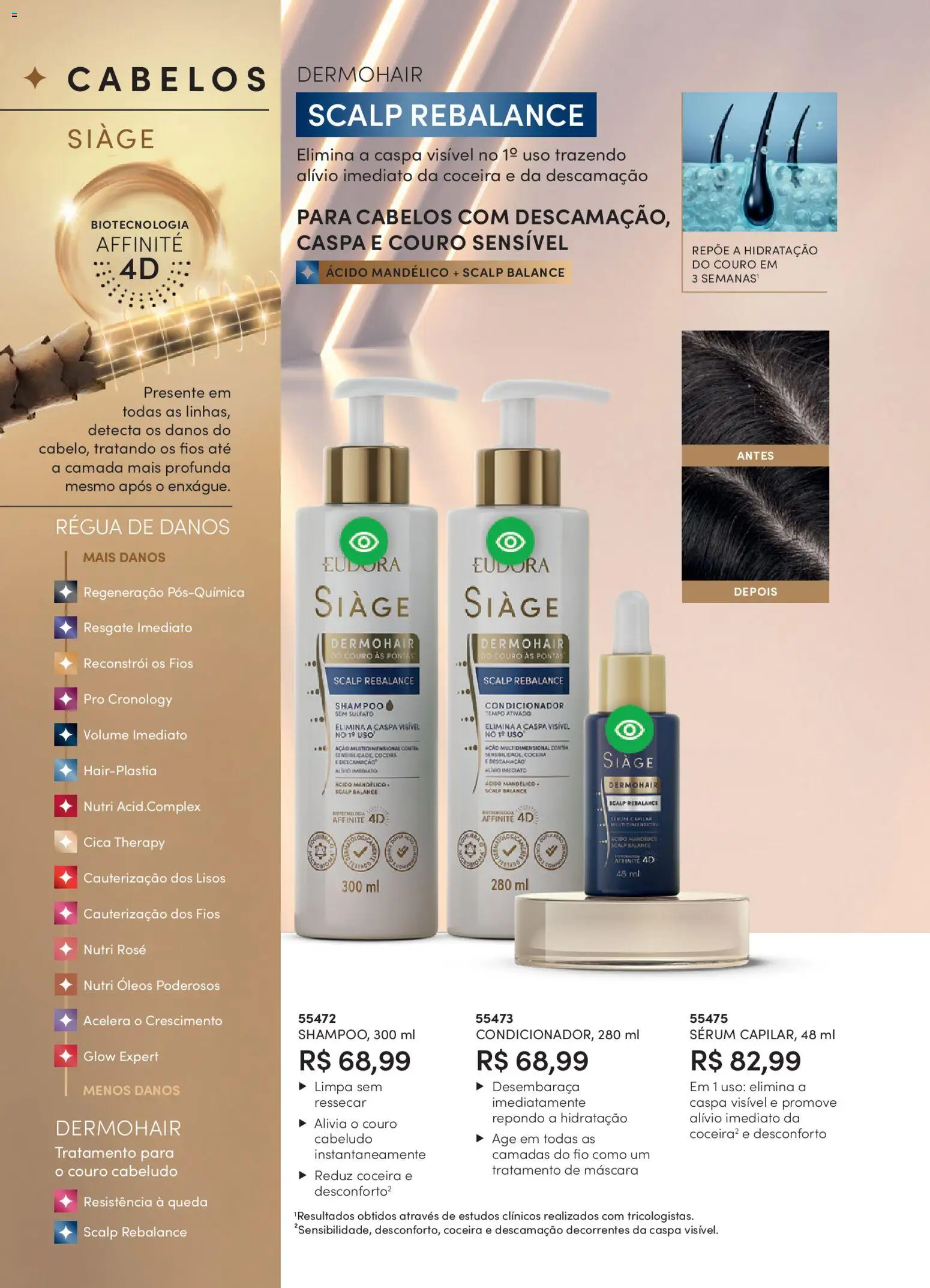 Eudora Folheto - válido de 19.02.2026 | Página: 16 | Produtos: Shampoo, Condicionador, Régua, Sérum