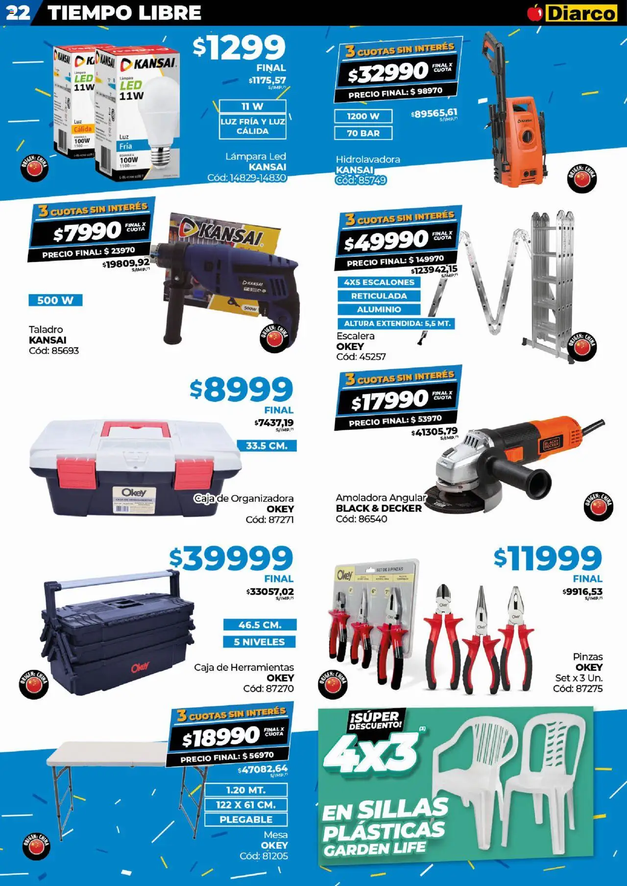 Diarco - Ofertas Interior │ válido desde el 08.09.2025 | Página: 22 | Productos: Caja de herramientas, Mesa, Caja, Taladro