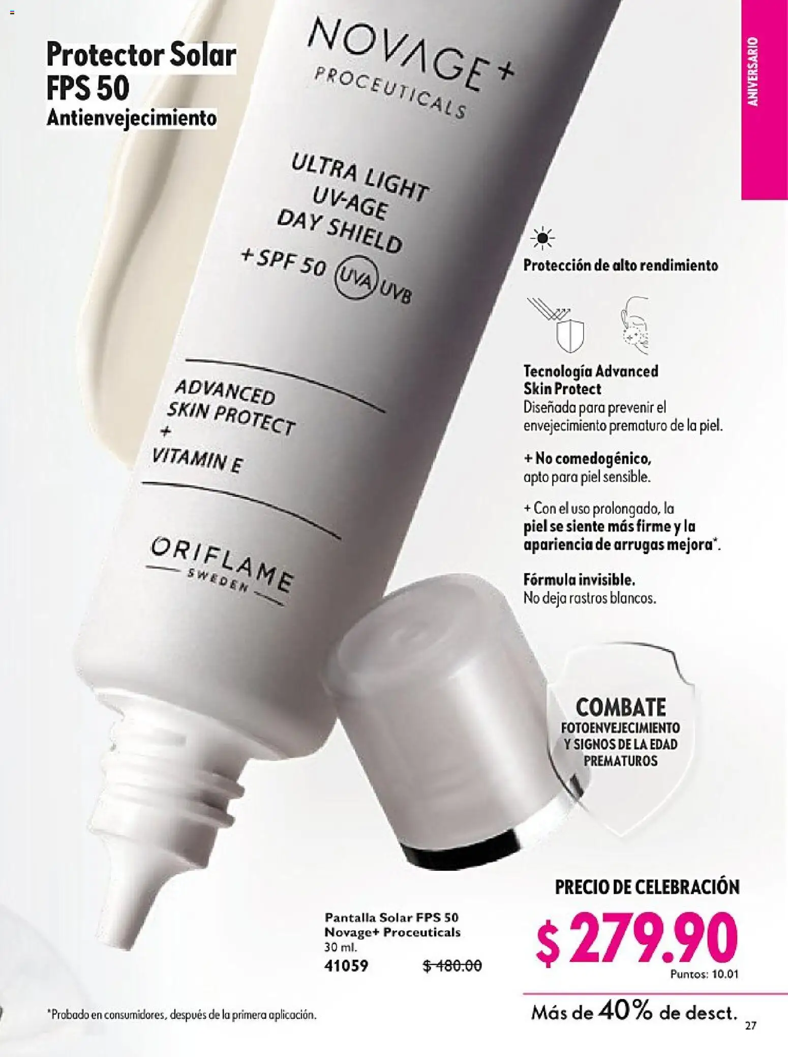 Nuevas ofertas de Oriflame válidas en toda la República Mexicana desde el 14.02.2026. ¡Encuentra las mejores ofertas en Oriflame campaña 3 2026! | Página: 27 | Productos: Protector solar