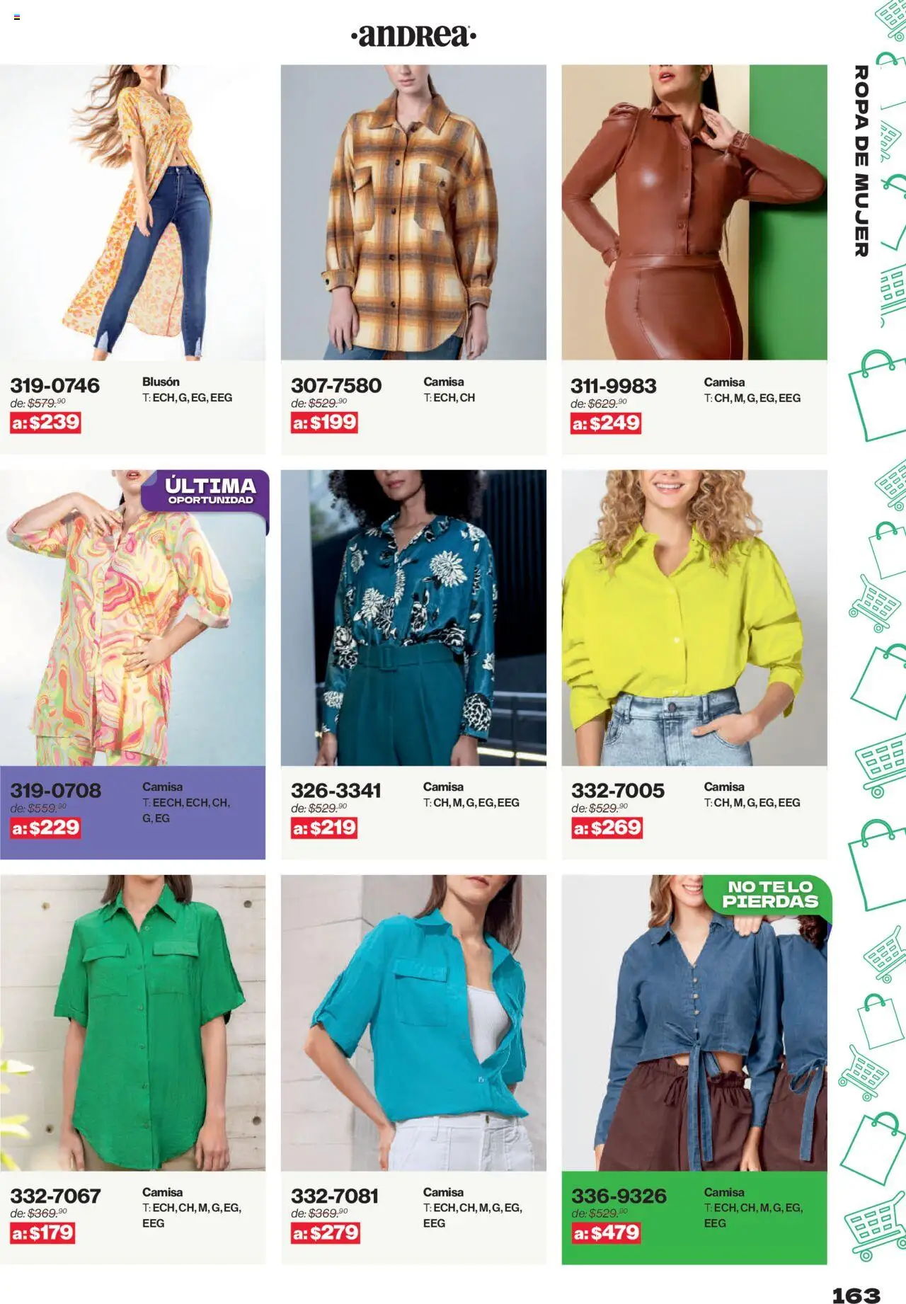 Nuevas ofertas de Andrea válidas en toda la República Mexicana desde el 10.08.2025. ¡Encuentra las mejores ofertas en Andrea - Catálogo Outlet! | Página: 163 | Productos: Camisa, Ropa