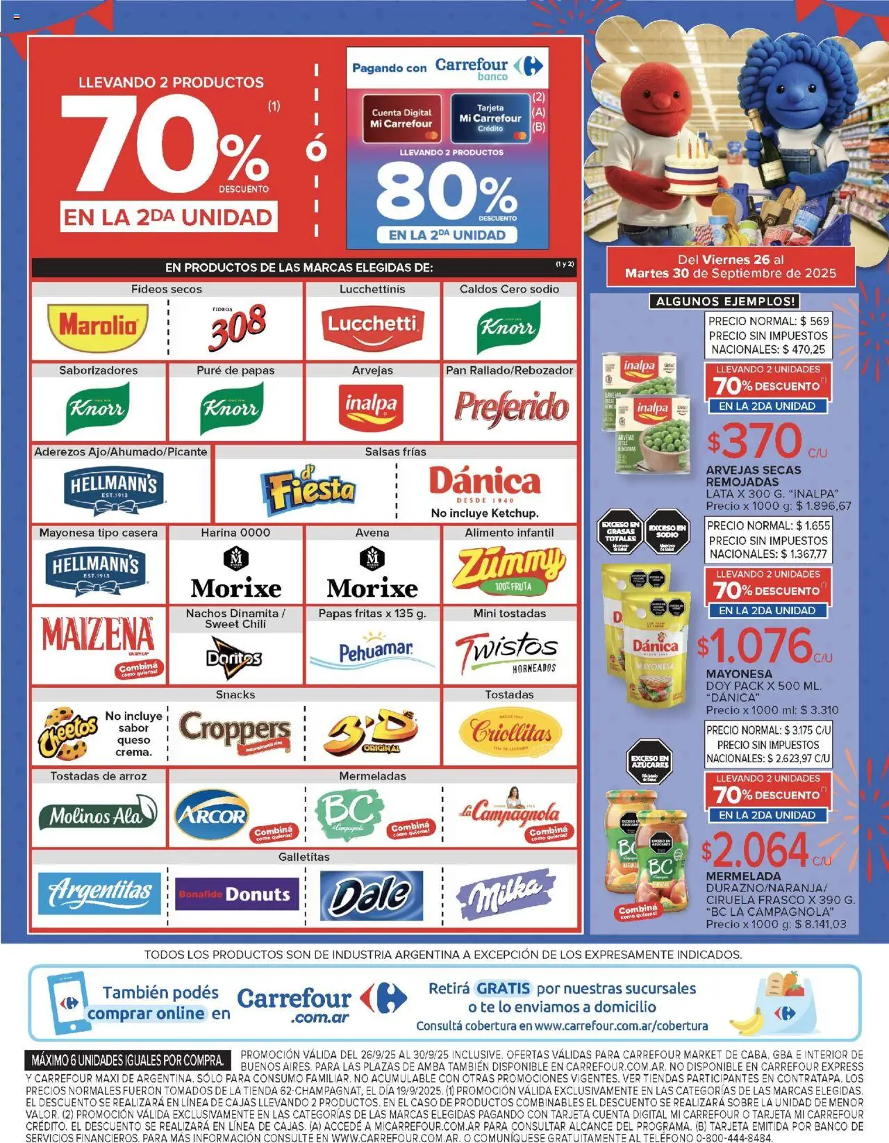 Carrefour Market catálogo │ válido desde el 26.09.2025 | Página: 5 | Productos: Mayonesa, Avena, Pan, Fideos