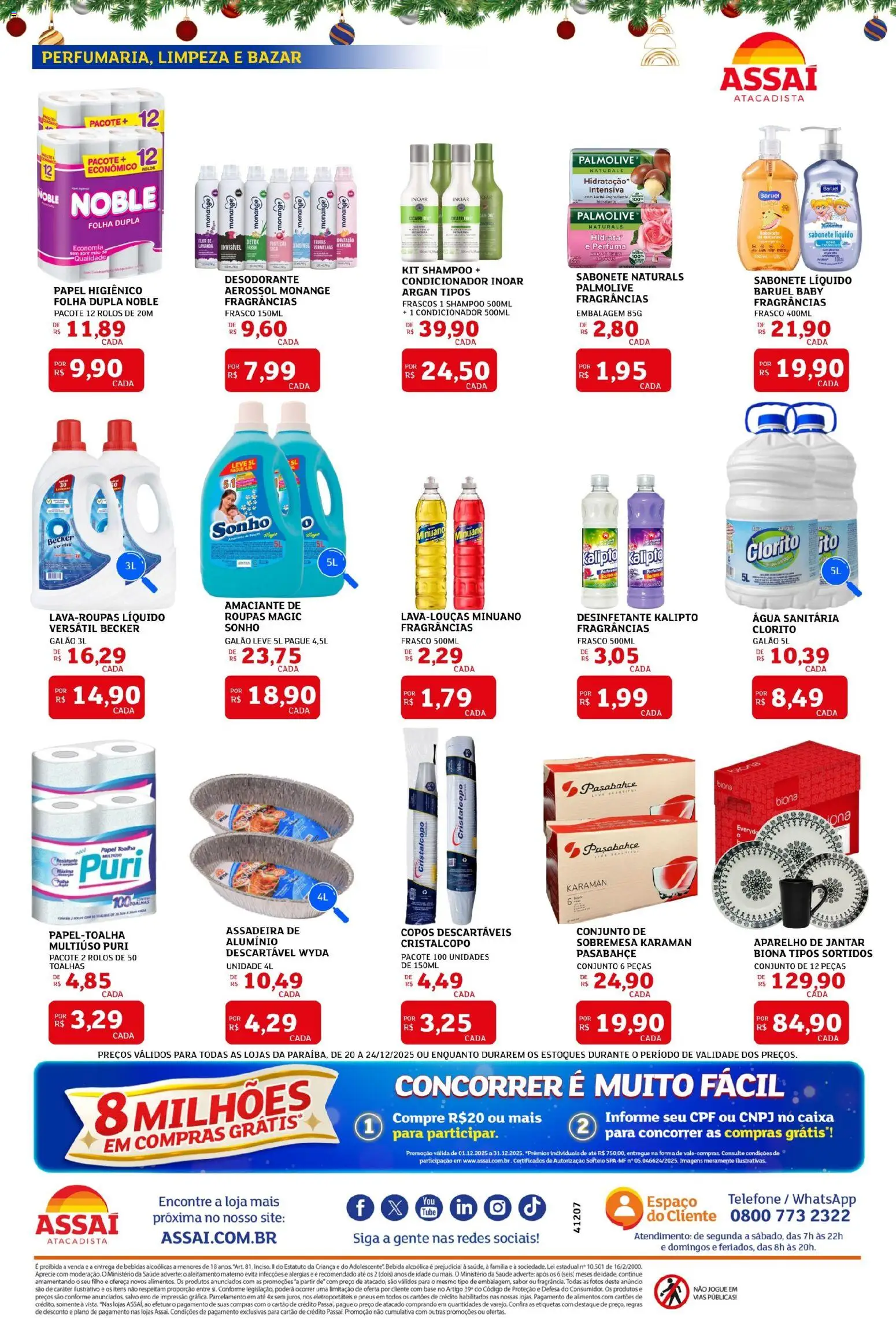 Assaí Atacadista Folheto - válido de 20.12.2025 | Página: 4 | Produtos: Shampoo, Copos descartáveis, Assadeira, Desinfetante