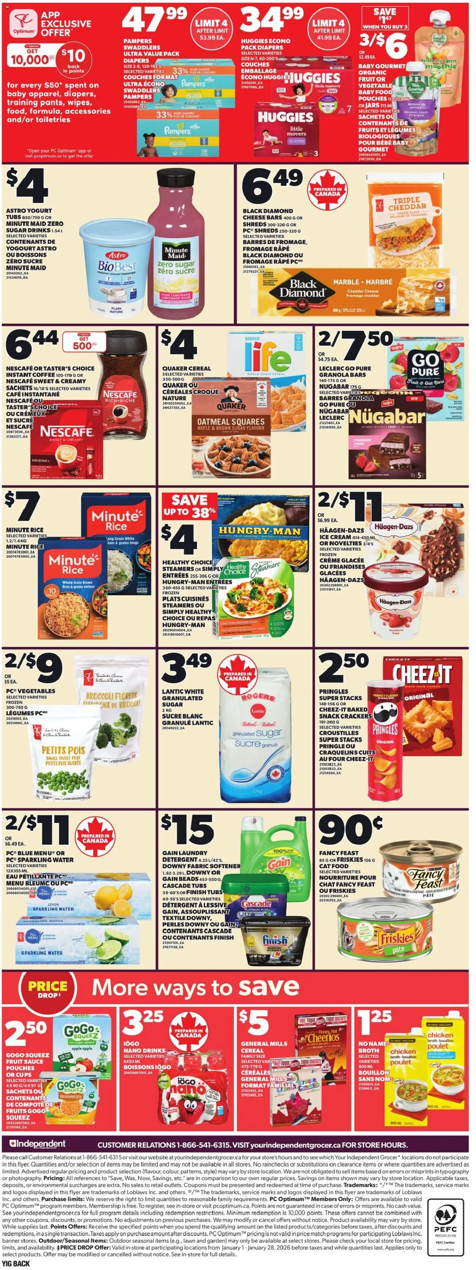 Independent Grocer flyer valid from 15.01.2026 | Page: 4 | Products: Cream, Fabric softener, Detergent, Cheese