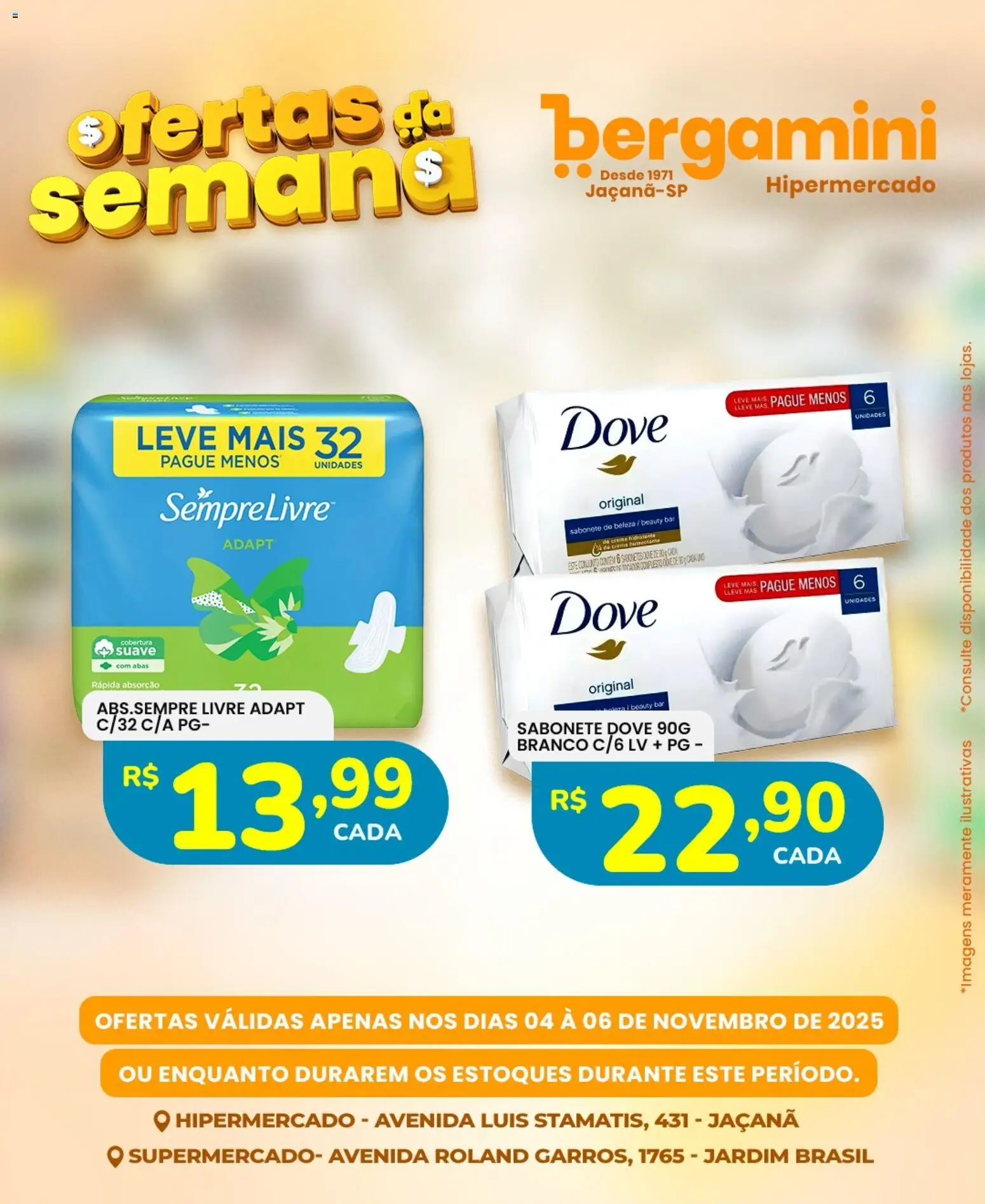 Supermercado Bergamini Folheto - válido de 04.11.2025 | Página: 14 | Produtos: Sabonete, Dove