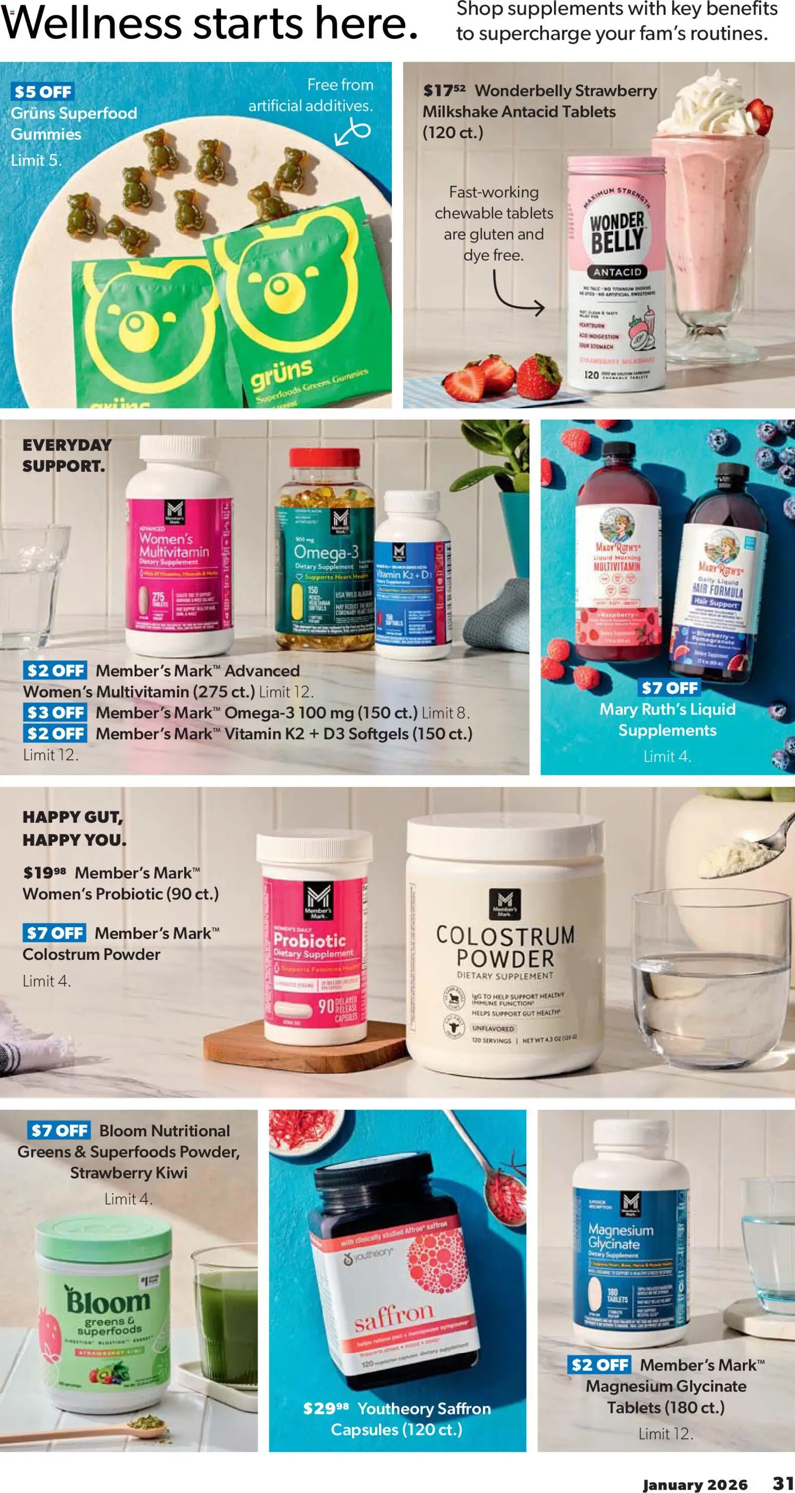 Sam's Club Instant Savings Book January - valid from 02.01.2026 | Page: 31 | Products: Multivitamin, Vitamin, Powder, Greens