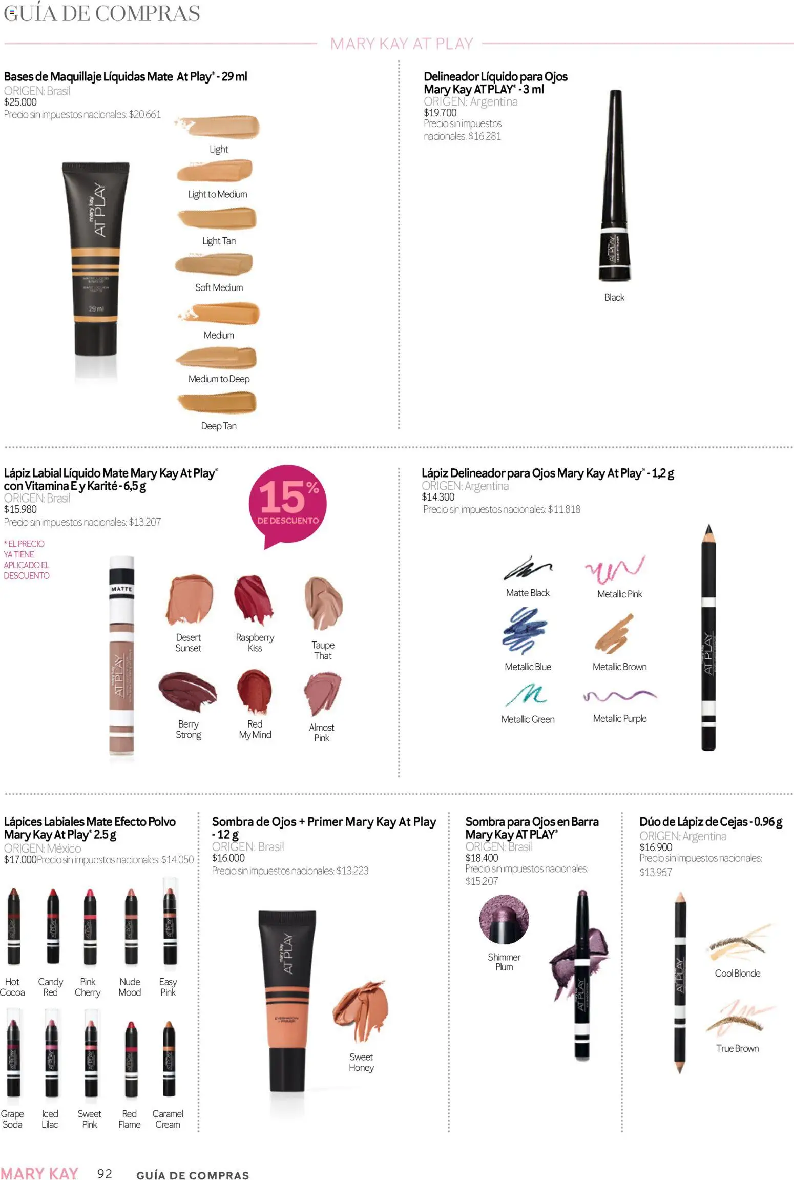 Mary Kay - Look Digital Otoño 2026 │ válido desde el 01.04.2026 | Página: 92 | Productos: Polvo, Lápiz de cejas, Delineador, Soda