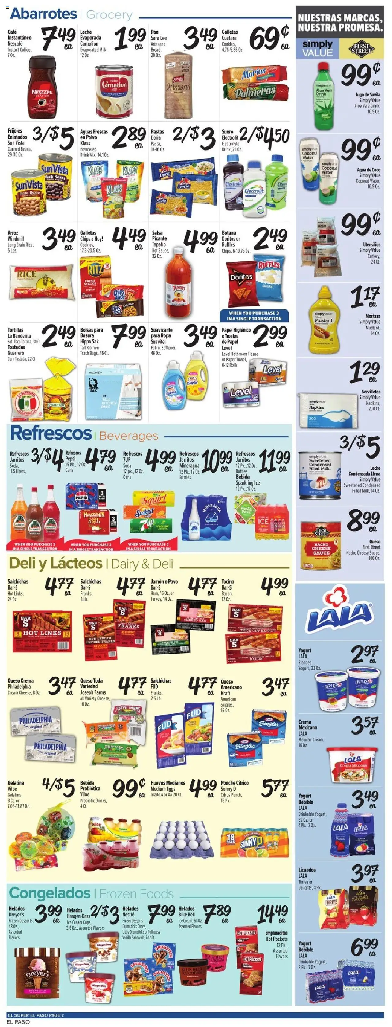 El Super Weekly Ad - TX - valid from 27.08.2025 | Page: 2 | Products: Cheese, Rice, Cream, Ice cream