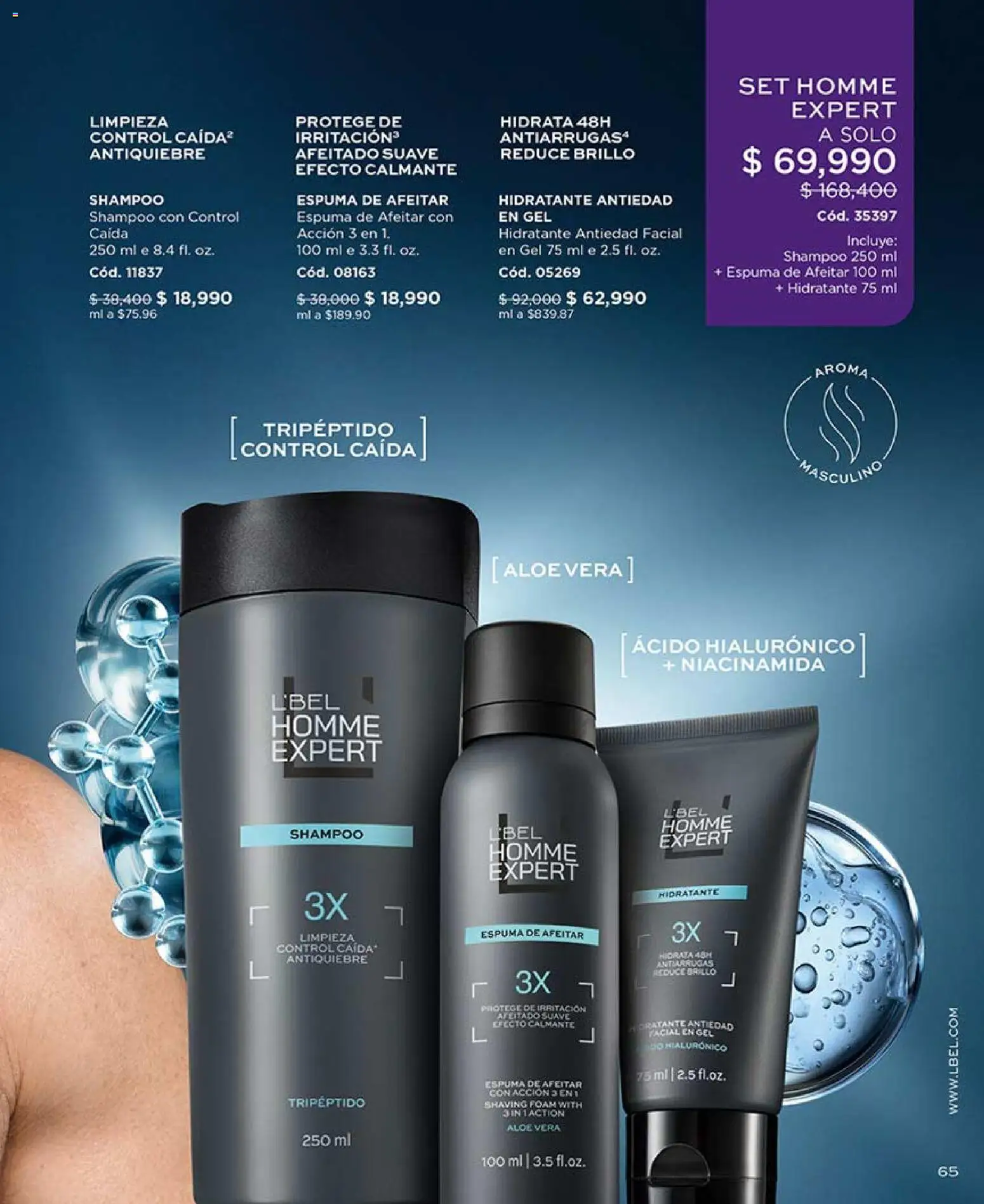 L'Bel revista - valida desde el 03.04.2026 | Página: 65 | Productos: Espuma, Shampoo, Espuma de afeitar, Loción tonificante