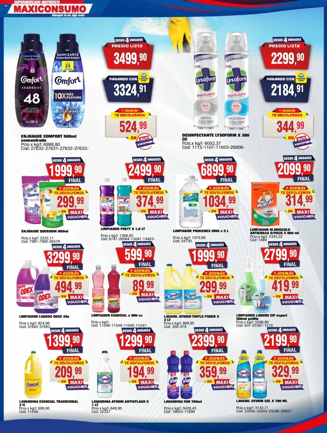 Maxiconsumo ofertas │ válido desde el 20.10.2025 | Página: 20 | Productos: Desinfectante, Lavandina, Té, Limpiador