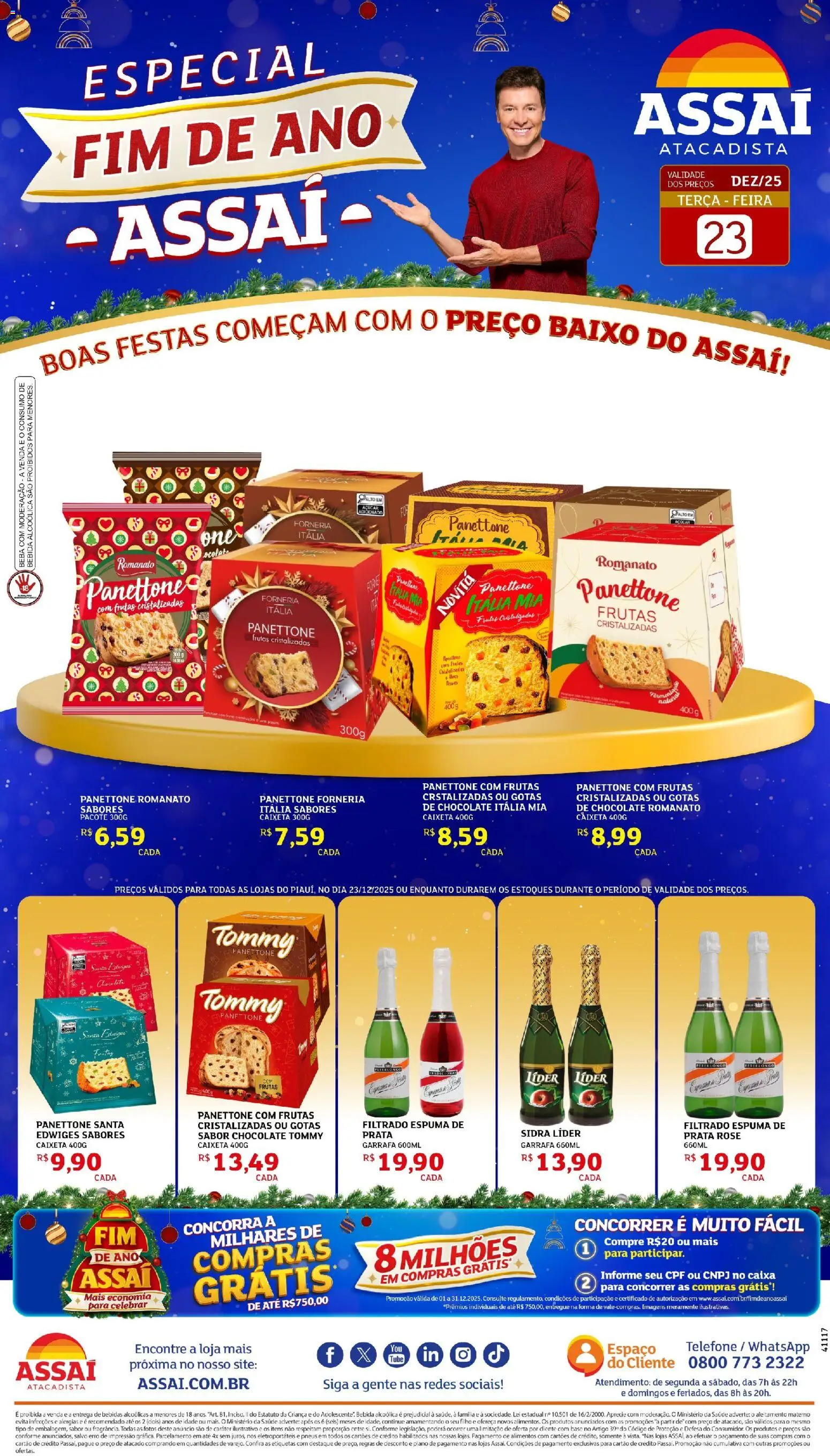 Assaí Atacadista Folheto - válido de 23.12.2025 | Página: 1 | Produtos: Caixa, Pneus, Base, Frutas cristalizadas