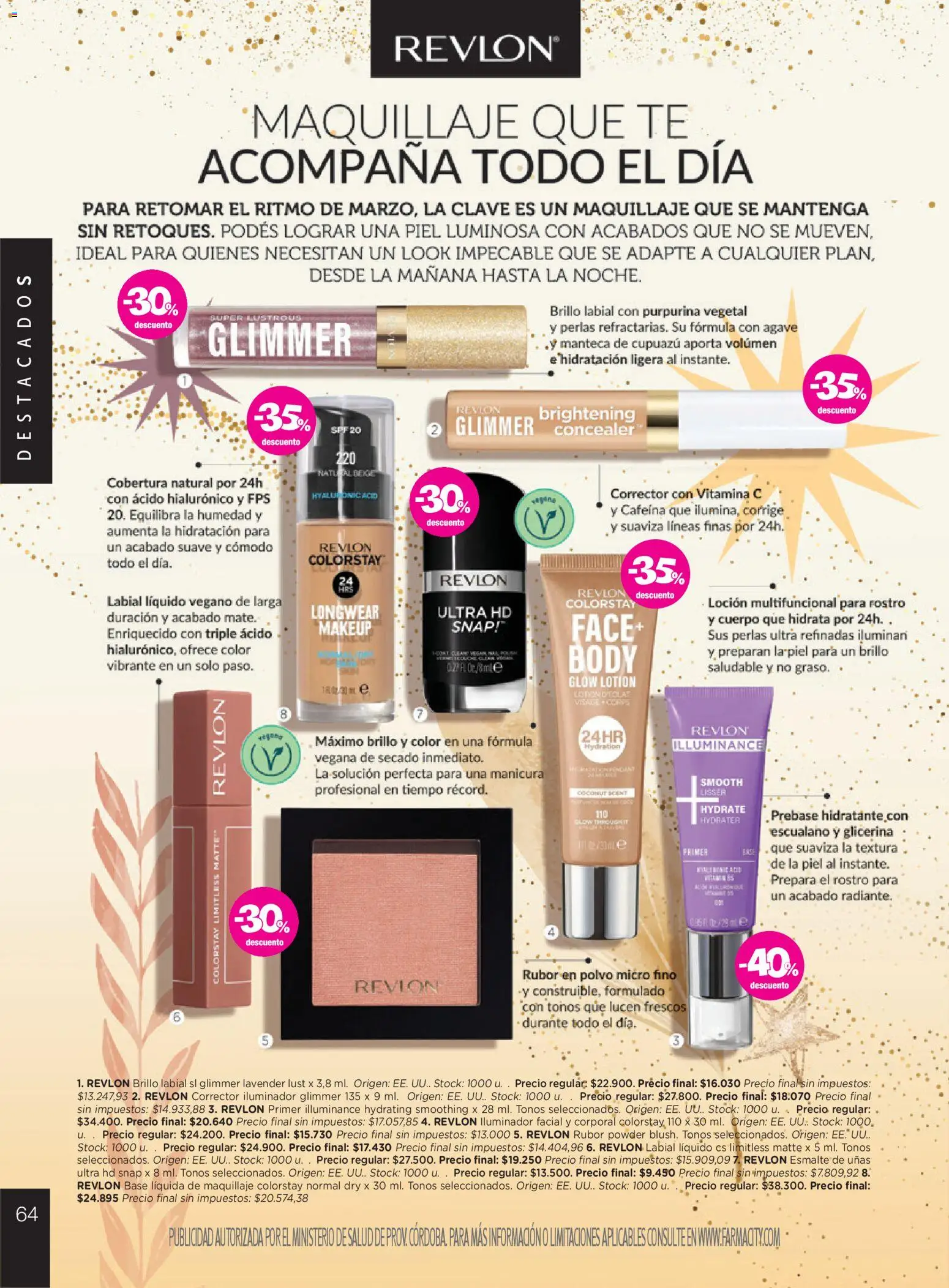 Farmacity catálogo │ válido desde el 03.03.2026 | Página: 64 | Productos: Body, Rubor, Esmalte de uñas, Loción