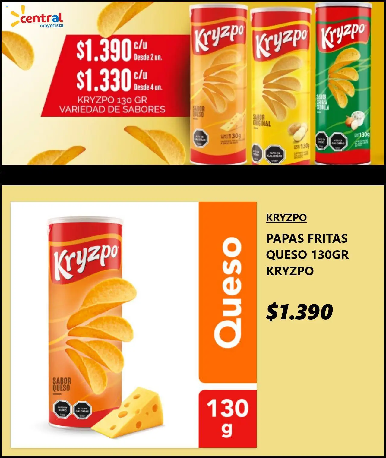 Central Mayorista ofertas  │ válido desde el 22.09.2025 | Página: 4 | Productos: Queso, Cebolla, Papas fritas