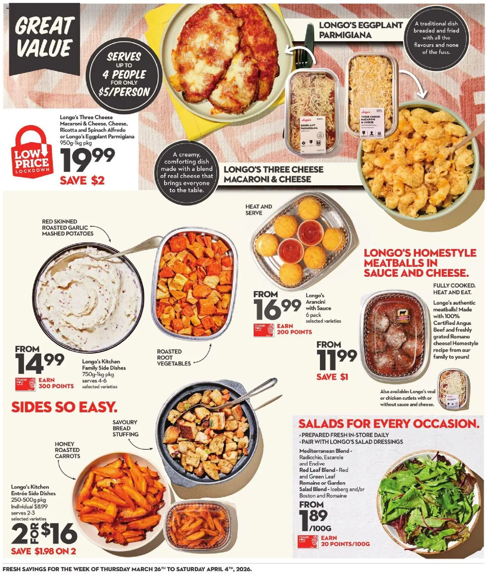 Longo's flyer valid from 26.03.2026 | Page: 17 | Products: Beef, Salad, Potatoes, Cheese