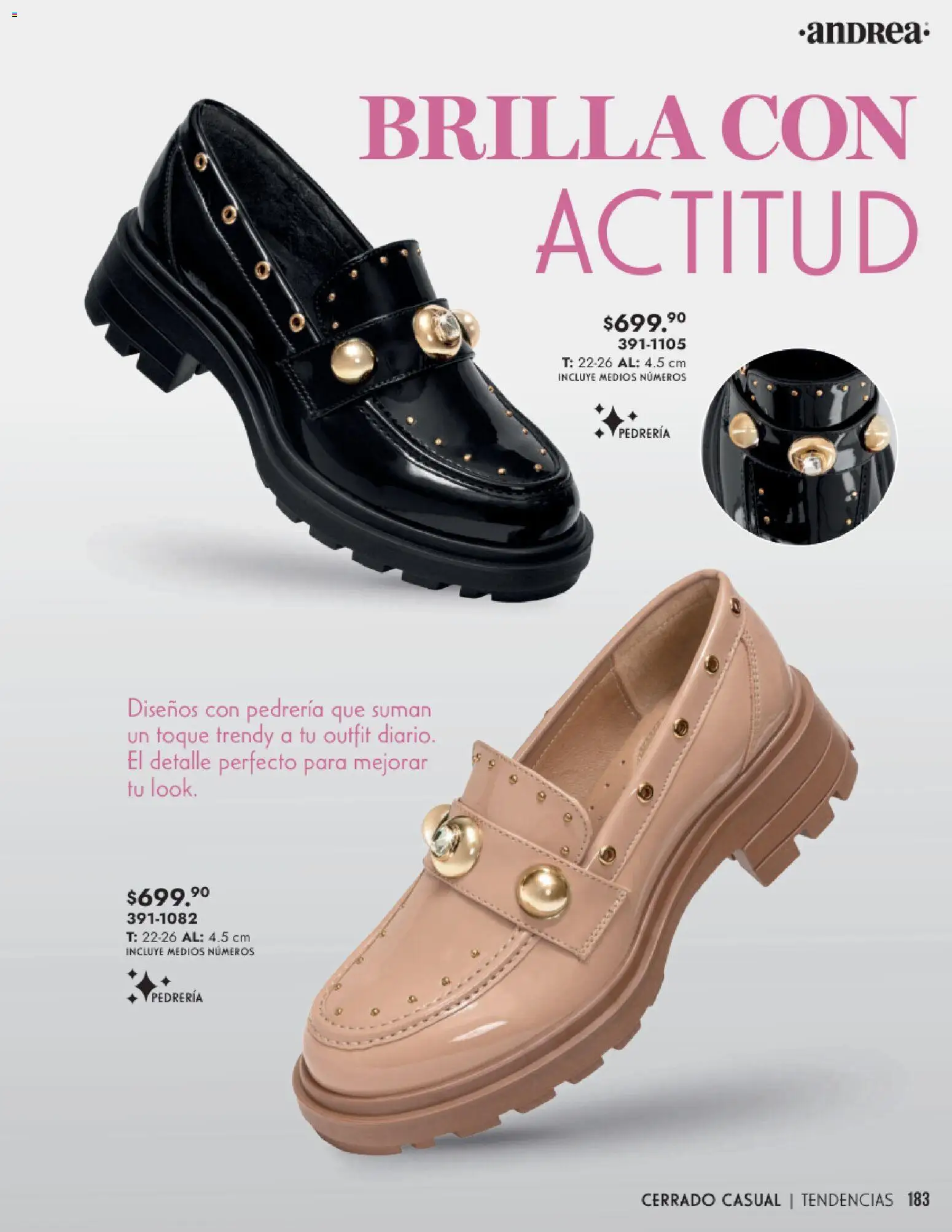 Nuevas ofertas de Andrea válidas en toda la República Mexicana desde el 25.01.2026. ¡Encuentra las mejores ofertas en Andrea catálogo Calzado Dama! | Página: 183