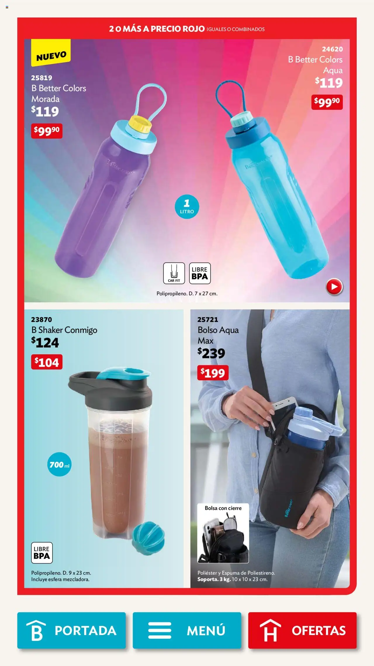 Nuevas ofertas de Betterware válidas en toda la República Mexicana desde el 01.09.2025. ¡Encuentra las mejores ofertas en Betterware - Campaña 9 2025! | Página: 107 | Productos: Bolsa, Bolso, Espuma