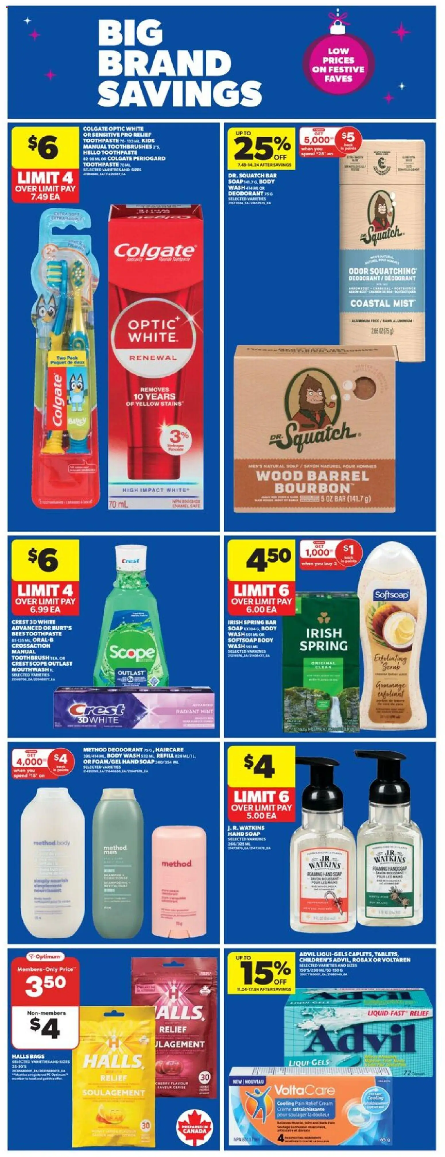 Real Canadian Superstore flyer valid from 13.11.2025 | Page: 23 | Products: Cream, Soap, Body wash, Toothpaste
