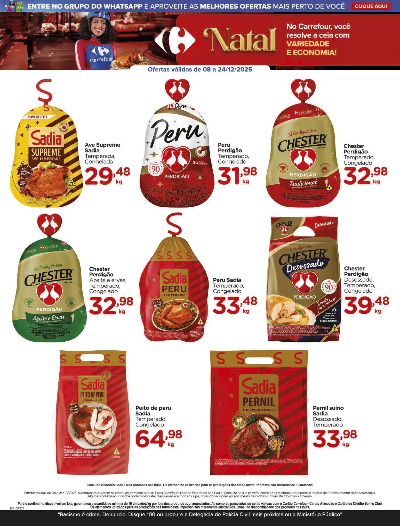 Carrefour Folheto - válido de 08.12.2025 | Página: 16 | Produtos: Pernil, Peito de peru, Chester perdigão, Azeite