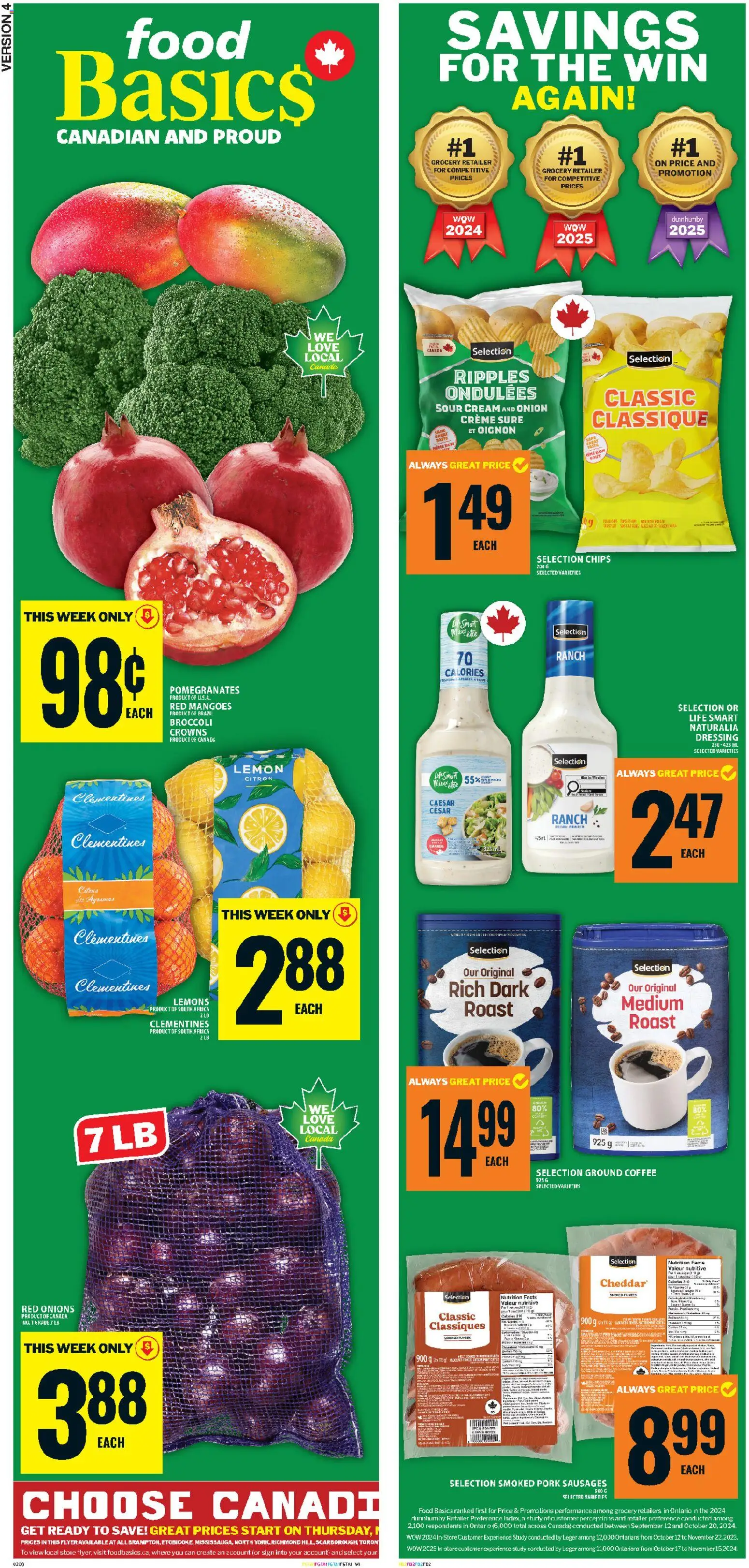 Food Basics flyer valid from 06.11.2025 | Page: 2 | Products: Sour cream, Chips, Cream, Pork