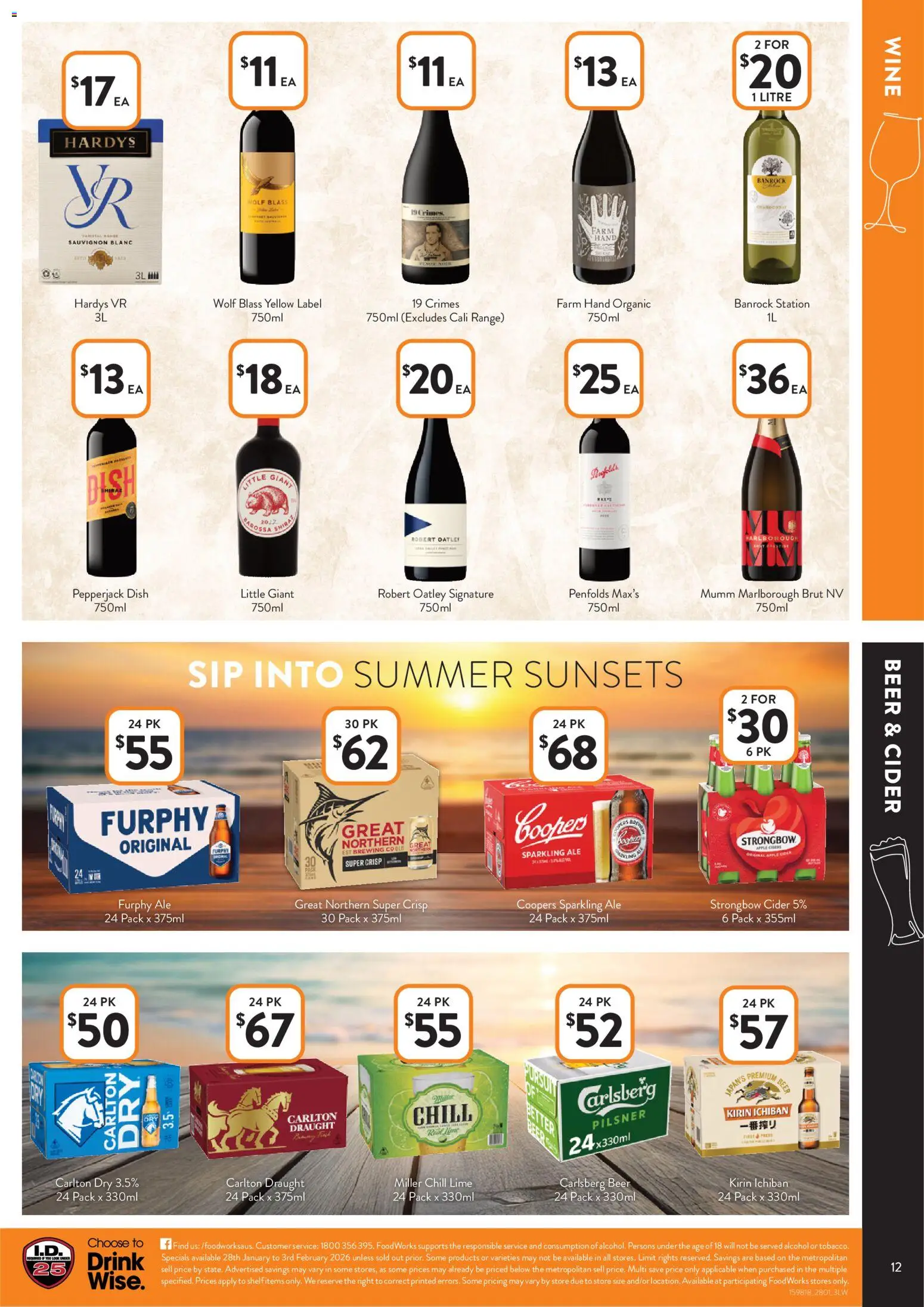 Foodworks catalogue - valid from 28.01.2026 | Page: 12 | Products: Wine, Beer, Lime