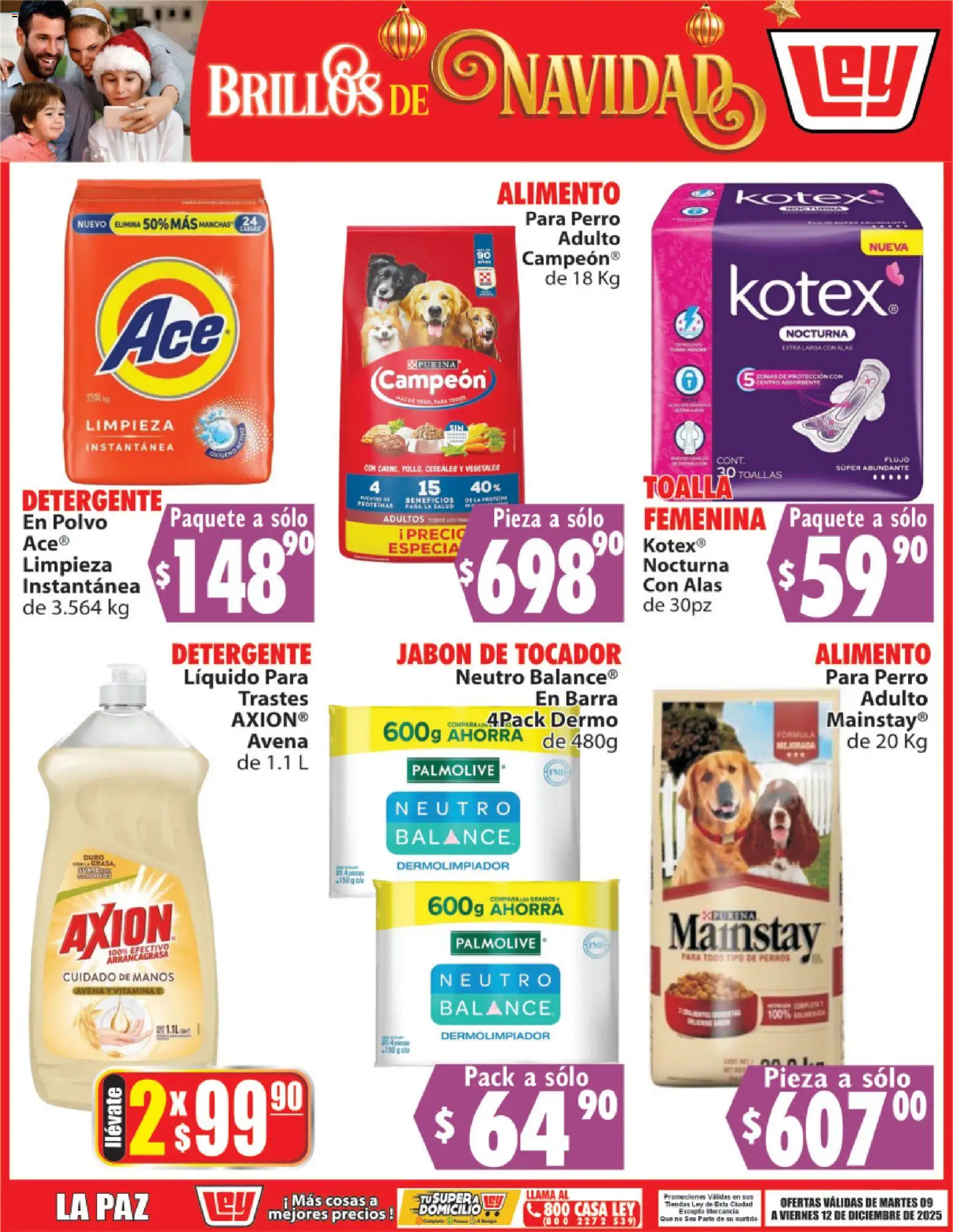 Nuevas ofertas de Casa Ley válidas en toda la República Mexicana desde el 09.12.2025. ¡Encuentra las mejores ofertas en Casa Ley folleto Brillos de Navidad! | Página: 4 | Productos: Toalla, Barra, Polvo, Jabón