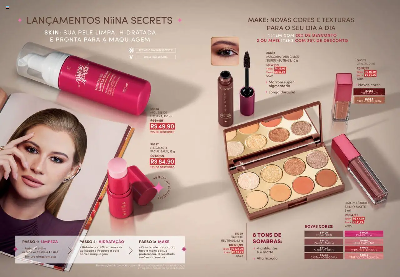 Eudora Folheto - válido de 06.08.2025 | Página: 53 | Produtos: Mousse, Hibisco, Máscara para cílios, Faca