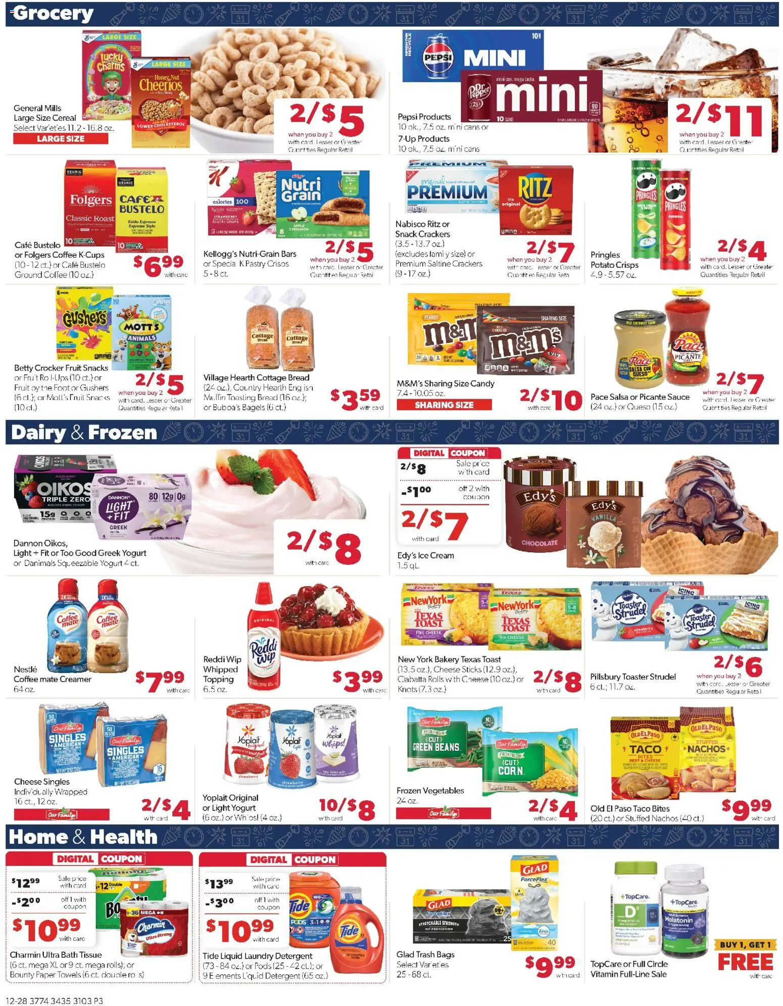 Family Fare Weekly Ad - IA - valid from 28.12.2025 | Page: 3 | Products: Melatonin, Corn, Cheese, Chocolate