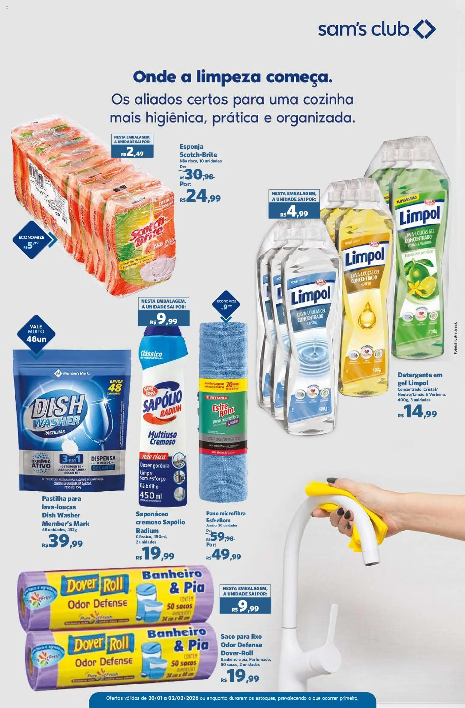 Sam's Club Folheto - válido de 20.01.2026 | Página: 10 | Produtos: Esponja, Detergente, Saponáceo, Pia