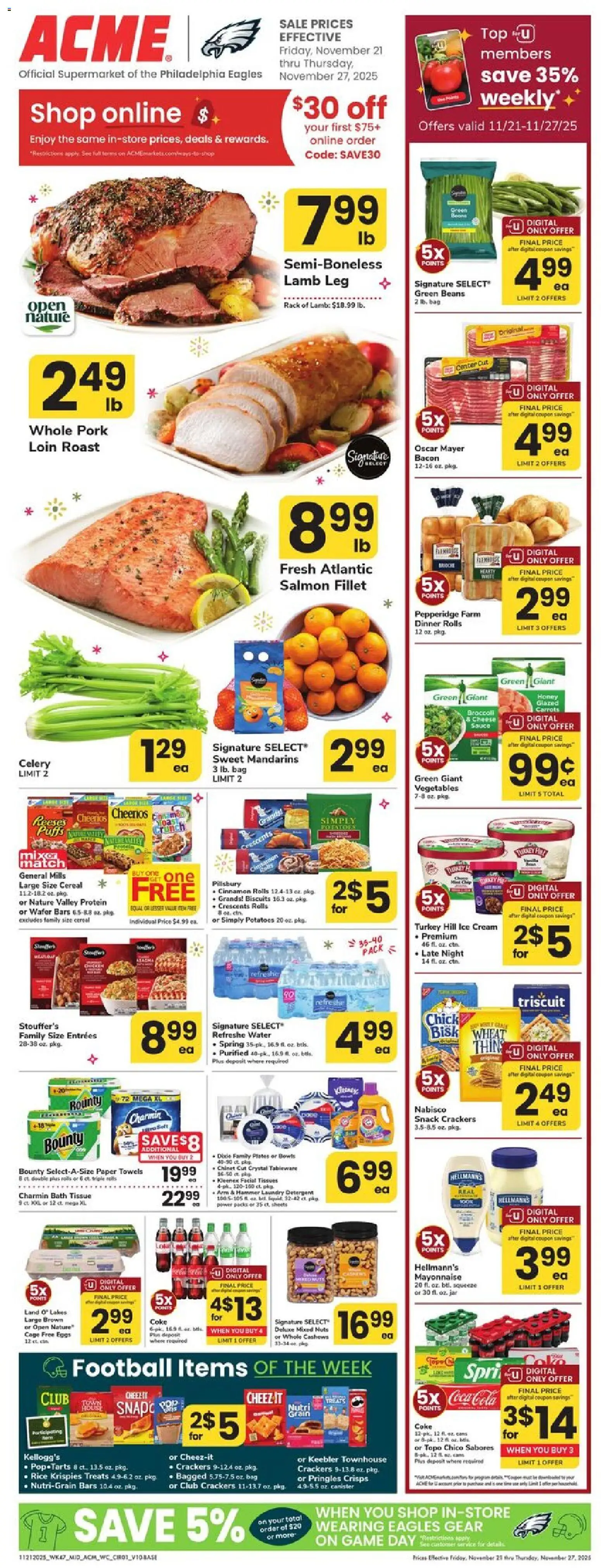 Acme Weekly Ad - NJ - valid from 21.11.2025 | Page: 3 | Products: Detergent, Cream, Vegetables, Game