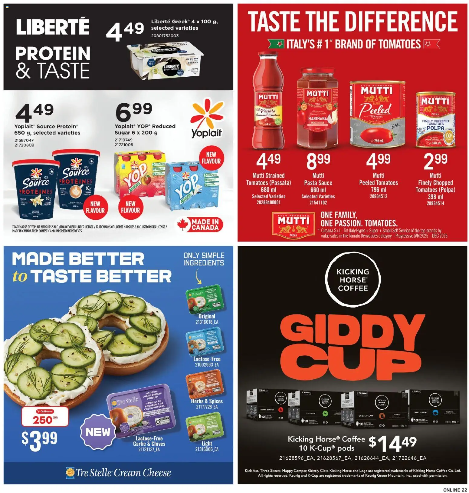 Fortinos flyer valid from 16.04.2026 | Page: 22 | Products: Cream, Cheese, Coffee, Tomatoes