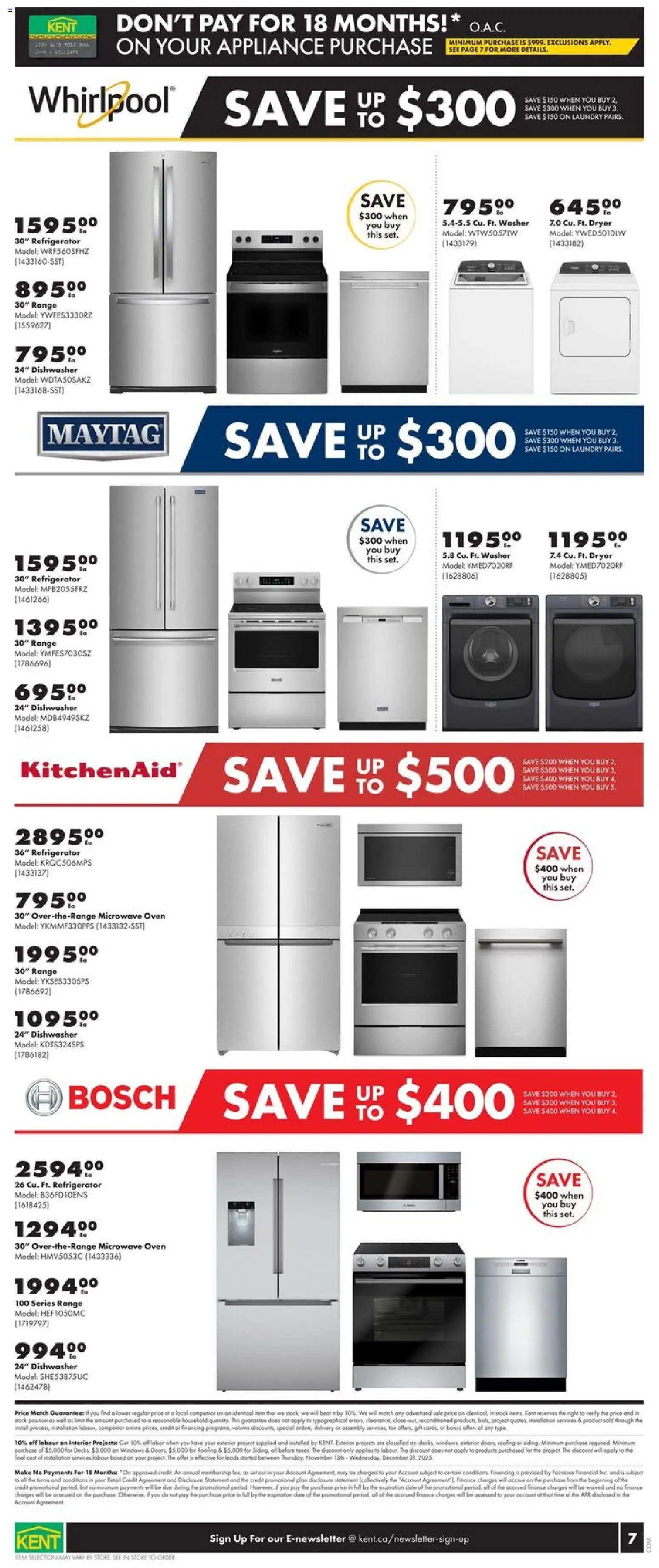 Kent flyer valid from 20.11.2025 | Page: 7 | Products: Dryer, Oven, Microwave oven, Dishwasher