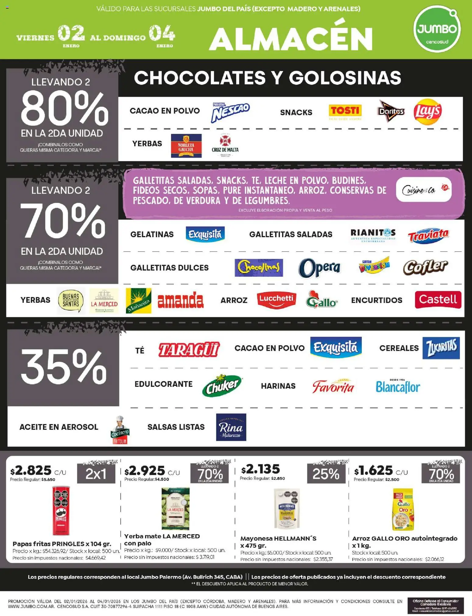 Jumbo ofertas │ válido desde el 02.01.2026 | Página: 2 | Productos: Peso, Polvo, Cacao, Papas fritas