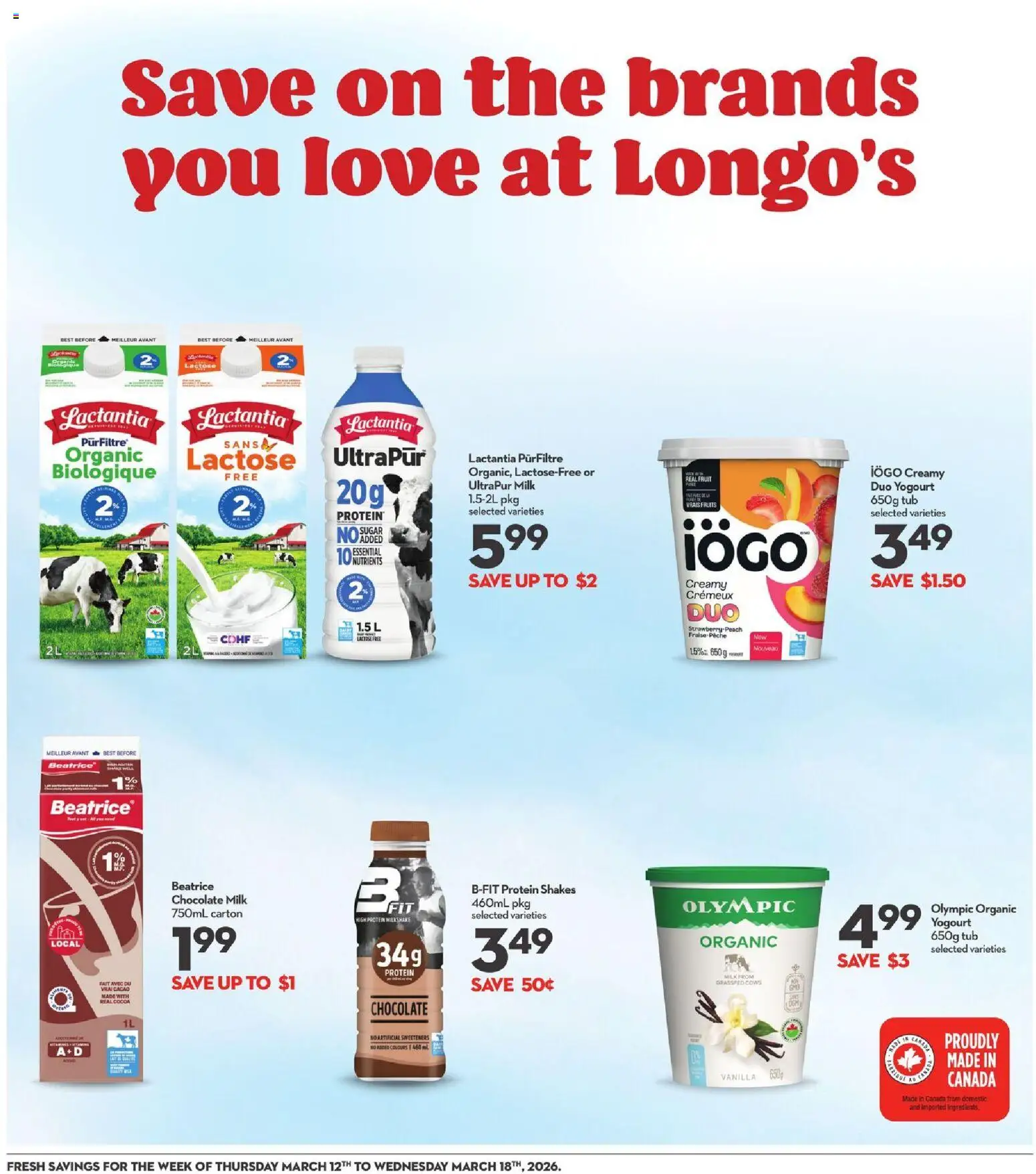 Longo's flyer valid from 12.03.2026 | Page: 20 | Products: Milk, Chocolate
