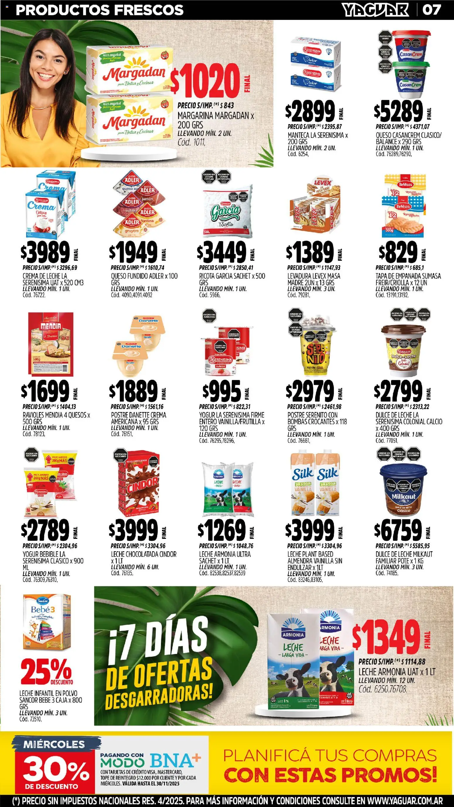 Yaguar - Trelew │ válido desde el 03.11.2025 | Página: 7 | Productos: Caja, Polvo, Dulce de leche, Queso