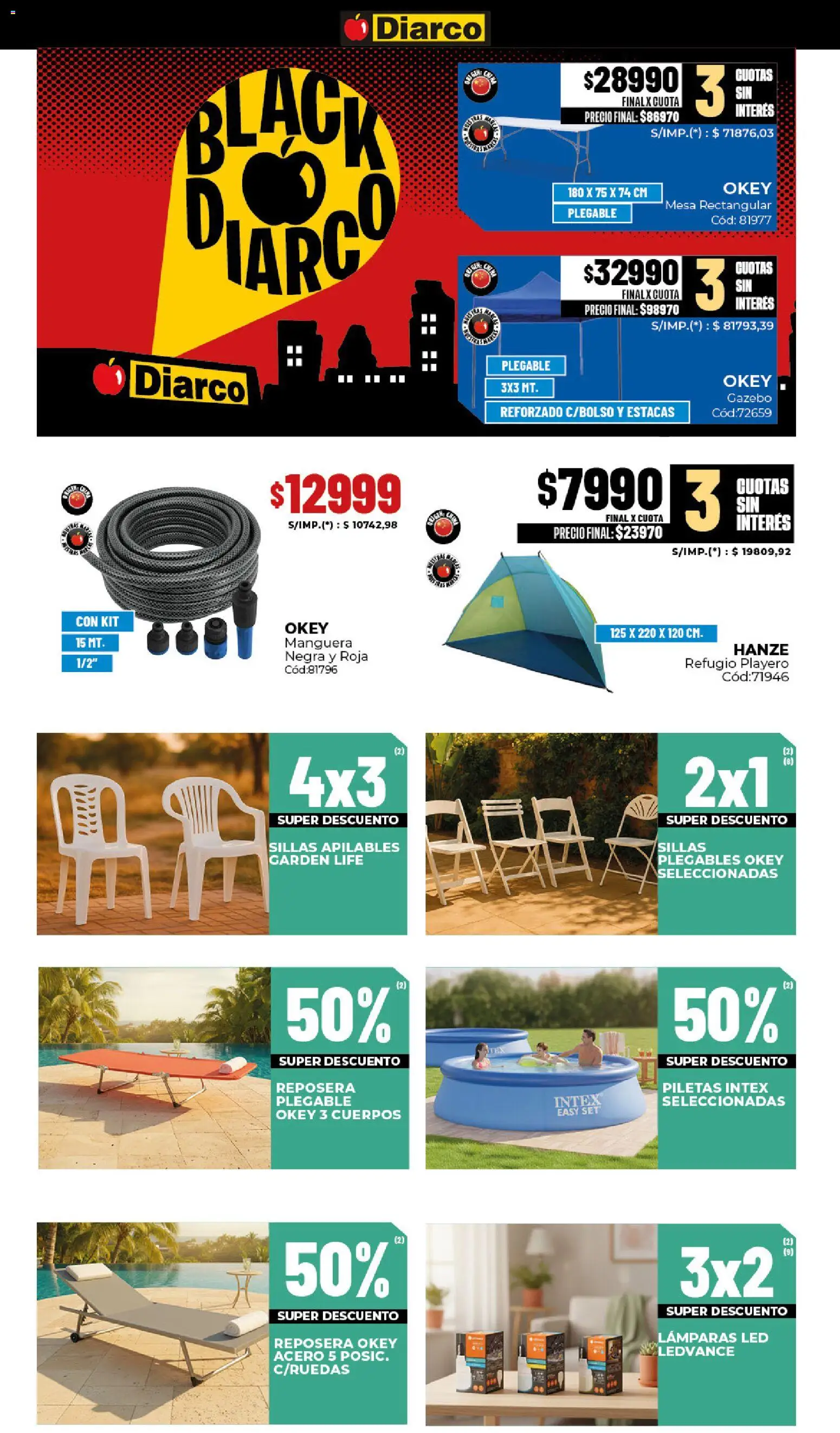 Diarco - Black Friday │ válido desde el 17.11.2025 | Página: 26 | Productos: Reposera, Gazebo, Mesa, Manguera