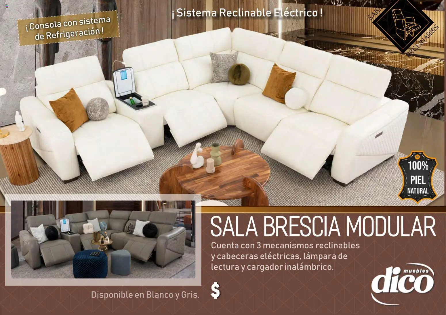 Nuevas ofertas de Muebles Dico válidas en toda la República Mexicana desde el 27.03.2026. ¡Encuentra las mejores ofertas en Muebles Dico catálogo Salas reclinables ! | Página: 16 | Productos: Cargador, Modular, Lámpara