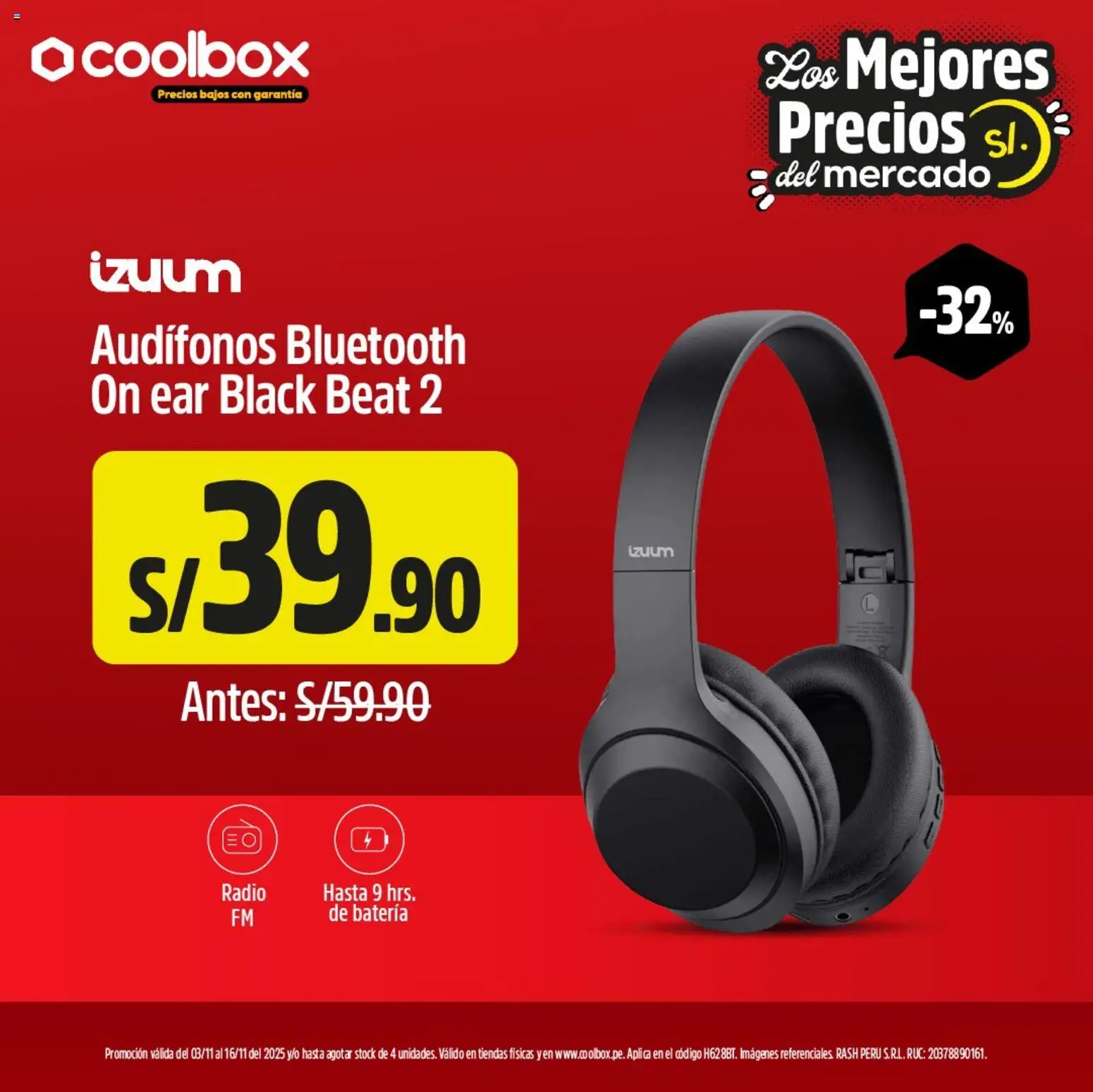 Catálogo Coolbox válido desde 03.11.2025 | Página: 2 | Productos: Batería, Radio, Audífonos