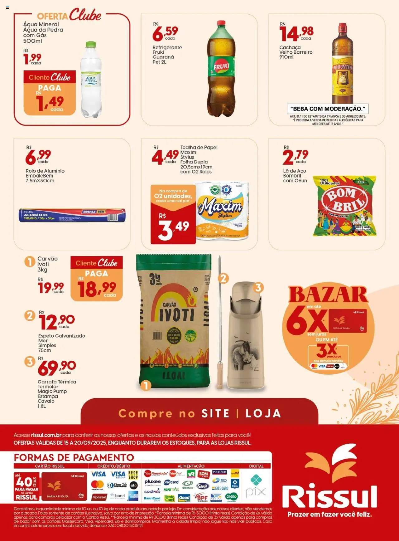 Rissul Folheto - válido de 15.09.2025 | Página: 5 | Produtos: Guaraná, Rolo, Água mineral, Refrigerante