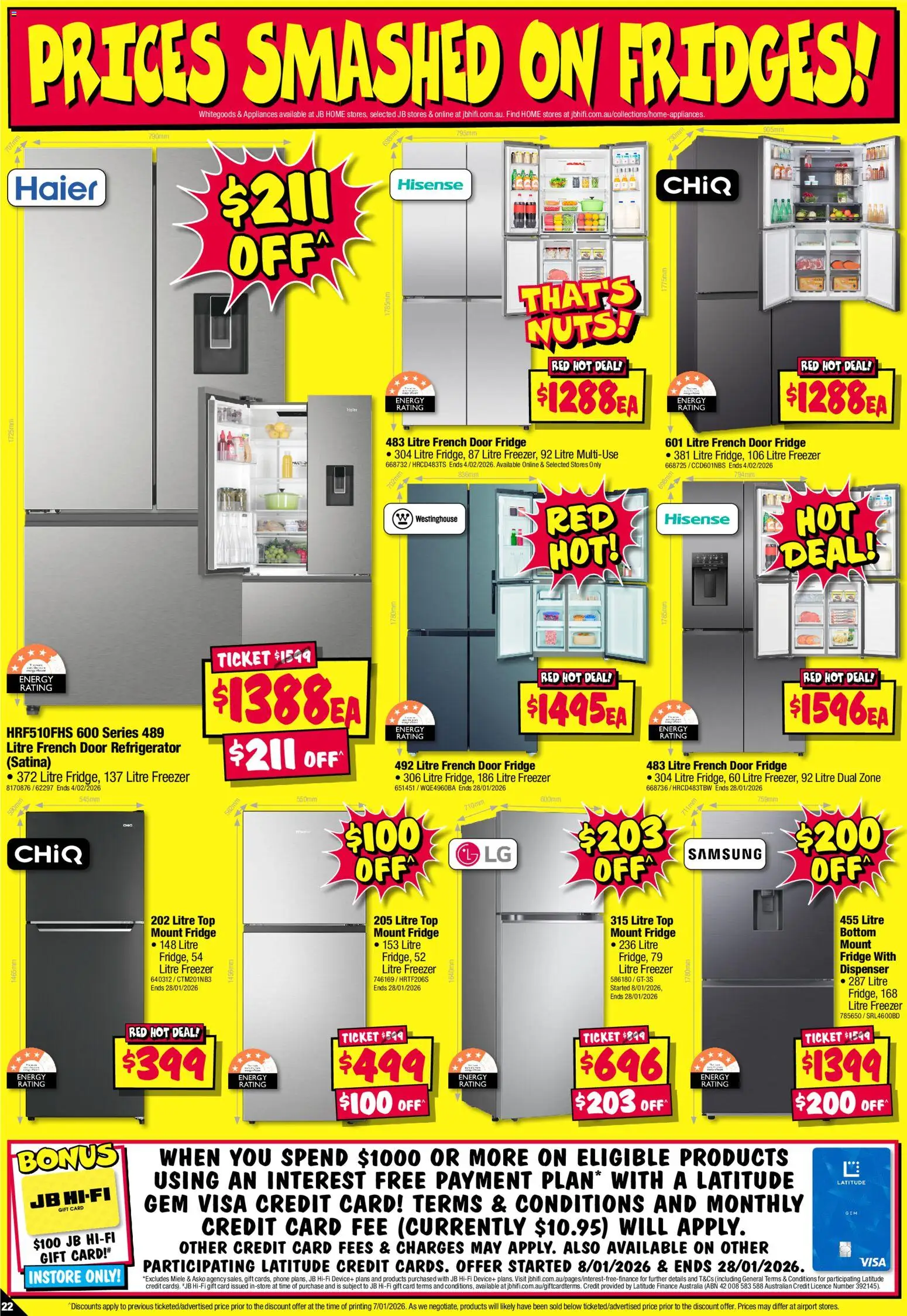 JB Hi-Fi catalogue - valid from 15.01.2026 | Page: 22 | Products: Door, Gem, Nuts, Freezer