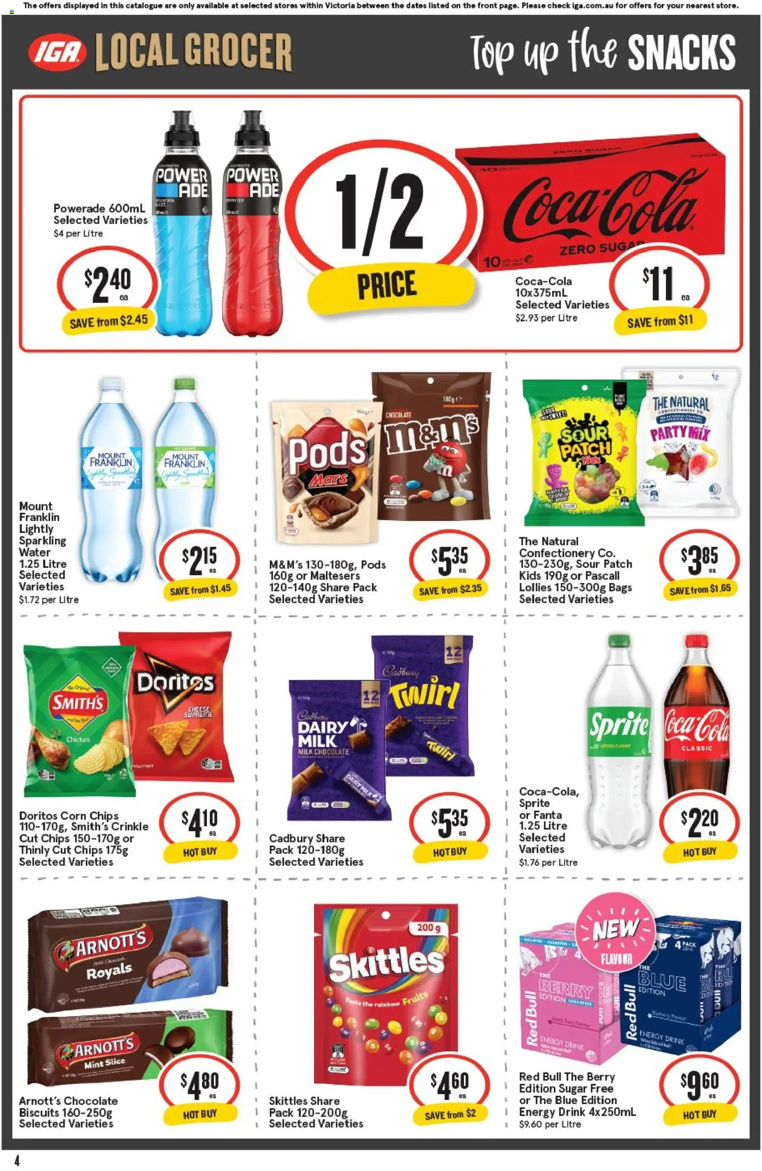 IGA catalogue - valid from 05.11.2025 | Page: 4 | Products: Milk, Chicken, Lollies, Chips