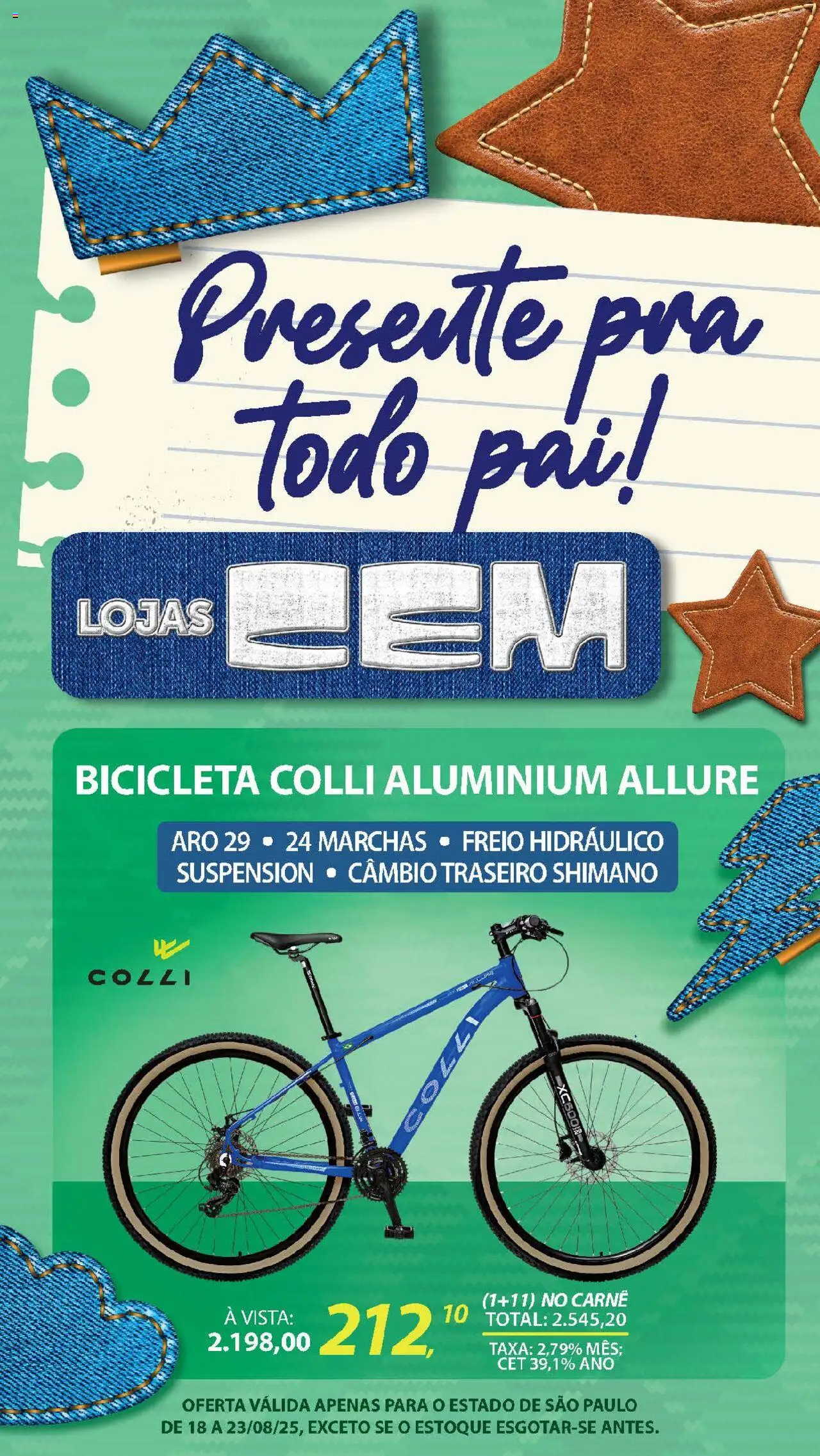 Lojas Cem Folheto - válido de 18.08.2025 | Página: 56 | Produtos: Bicicleta, Carne
