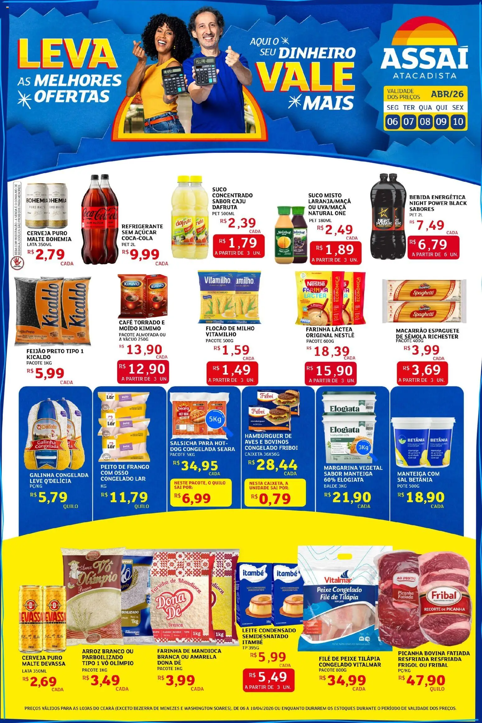 Assaí Atacadista Folheto - válido de 06.04.2026 | Página: 1 | Produtos: Peixe, Refrigerante, Leite condensado, Margarina