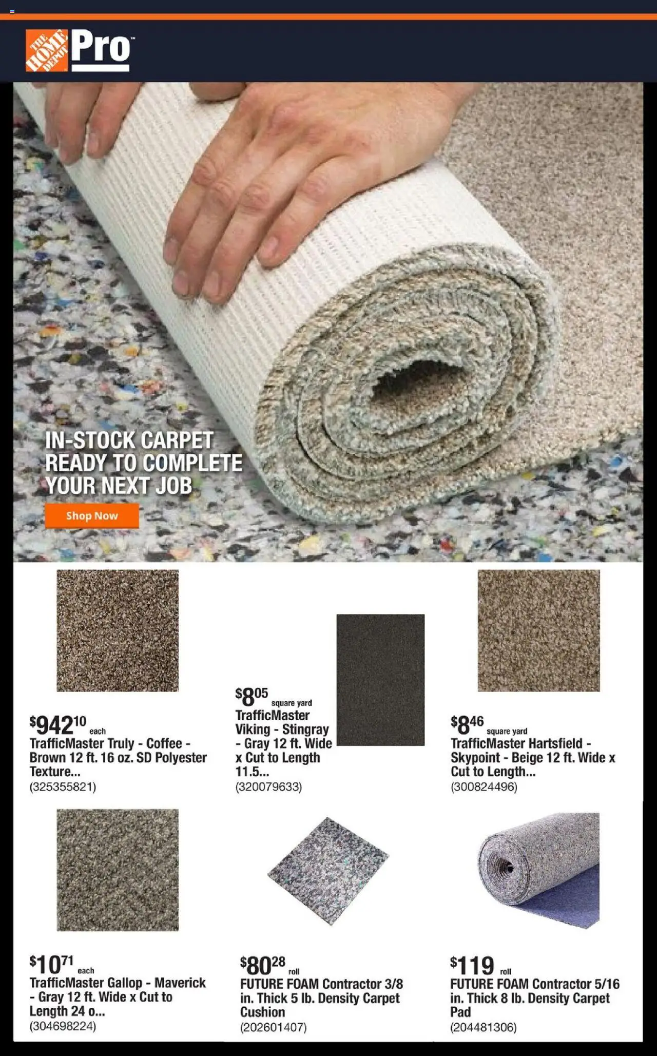 Home Depot Shop Pro Ad - valid from 08.09.2025 | Page: 1 | Products: Carpet, Coffee, Cushion