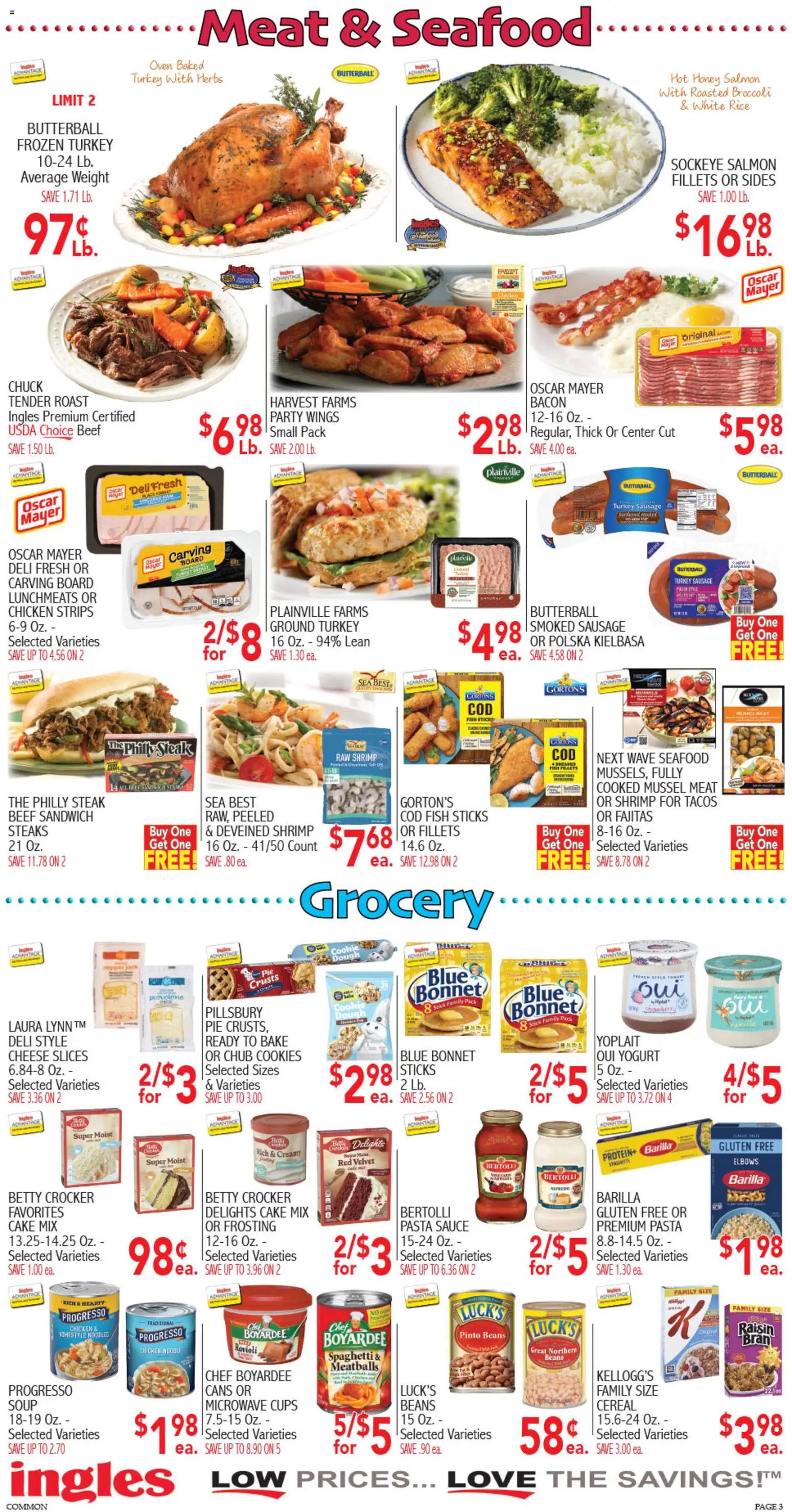 Ingles Weekly Ad - valid from 12.11.2025 | Page: 3 | Products: Broccoli, Fish, Seafood, Oven