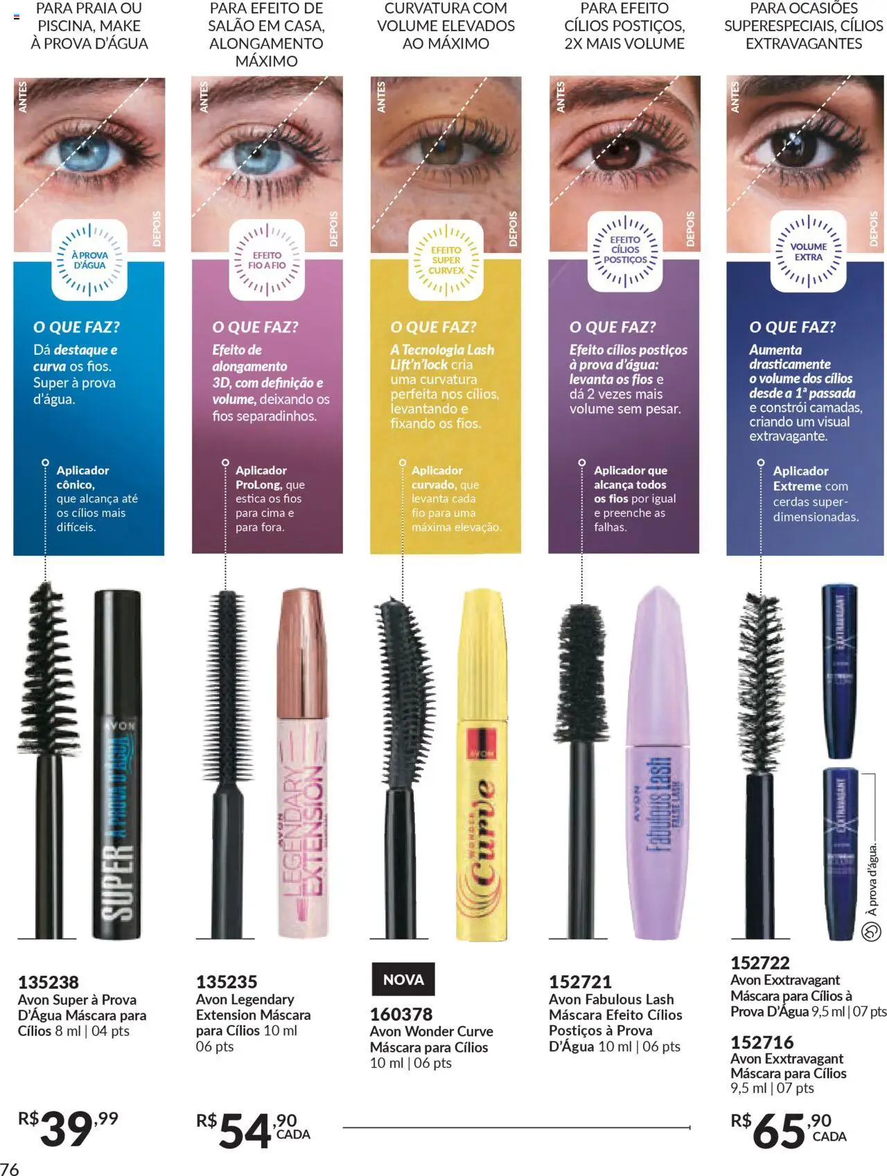 Avon Folheto - válido de 07.10.2025 | Página: 76 | Produtos: Máscara para cílios, Cílios postiços