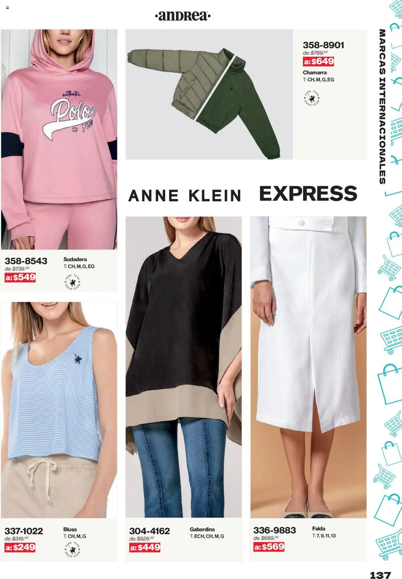 Nuevas ofertas de Andrea válidas en toda la República Mexicana desde el 10.08.2025. ¡Encuentra las mejores ofertas en Andrea - Catálogo Outlet! | Página: 137 | Productos: Blusa, Chamarra, Sudadera, Falda