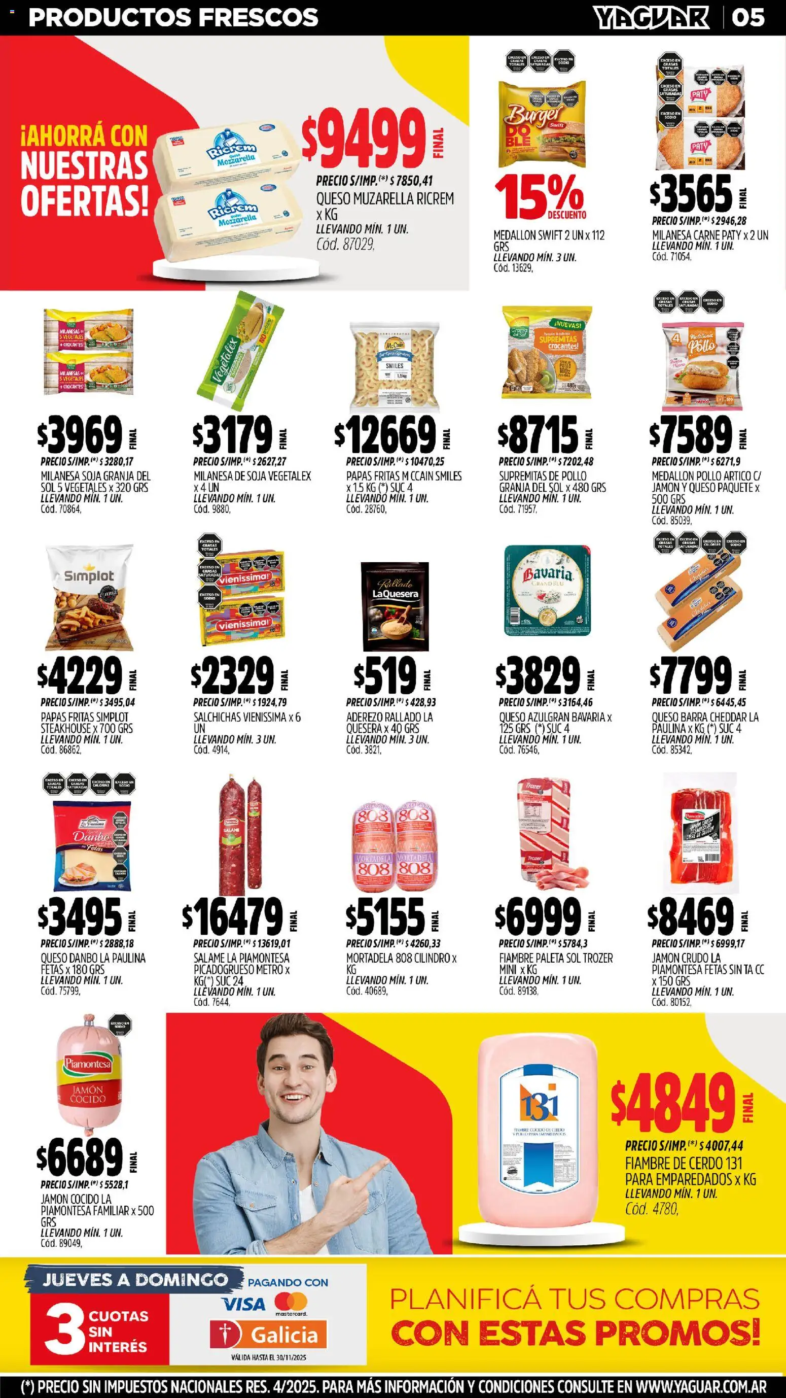 Yaguar - Santa Fe │ válido desde el 17.11.2025 | Página: 5 | Productos: Mortadela, Paleta, Queso, Salame
