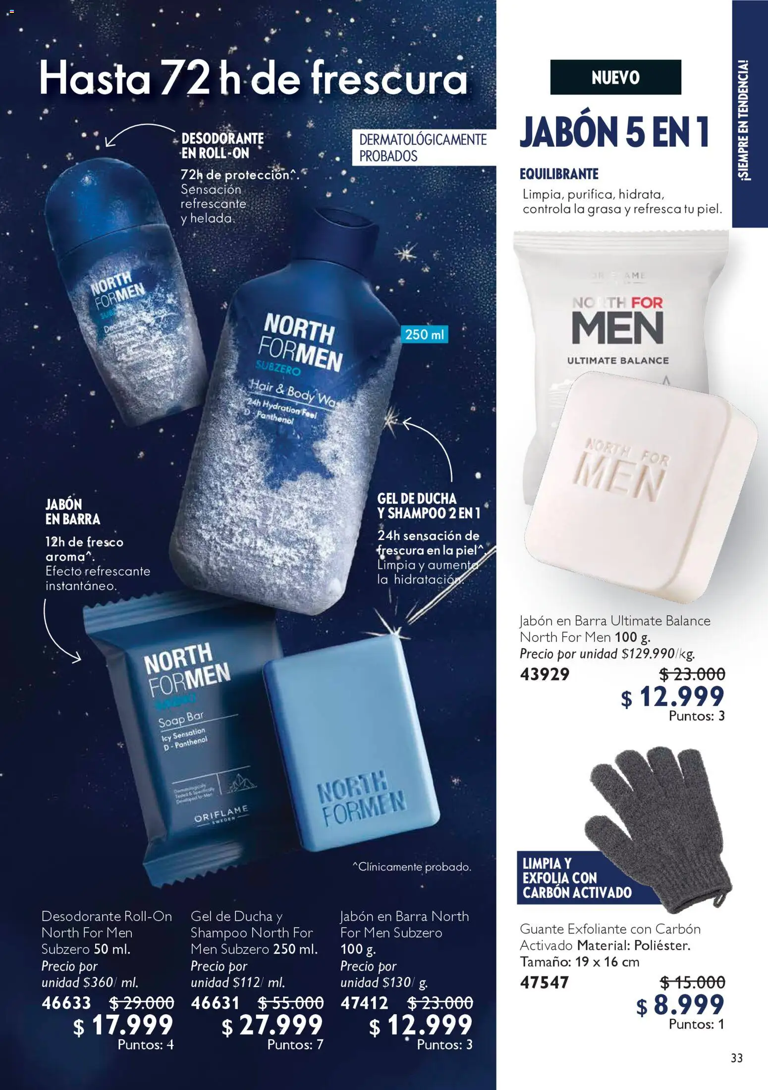 Oriflame revista - valida desde el 06.12.2025 | Página: 33 | Productos: Guante, Shampoo, Jabón, Gel de ducha