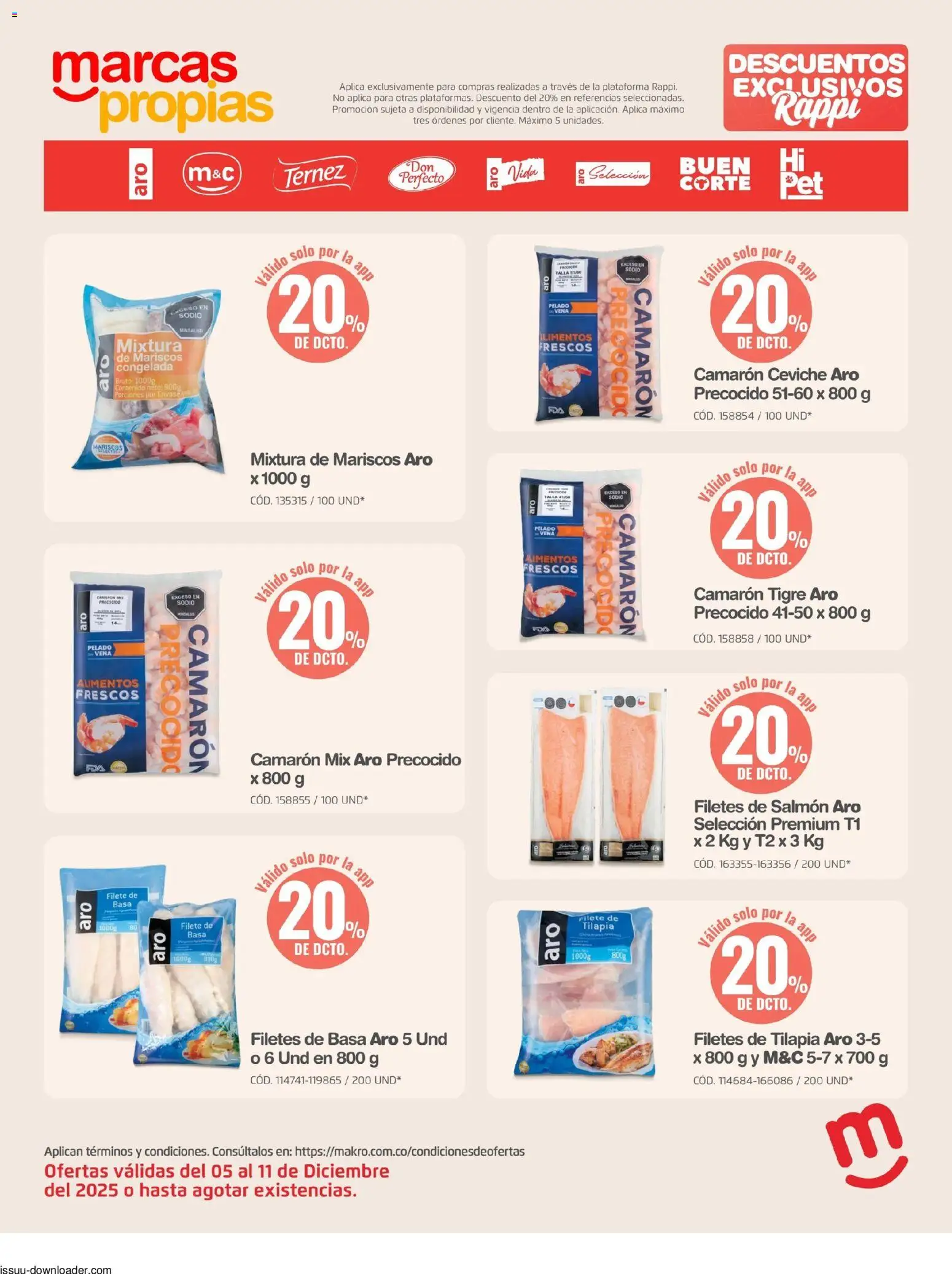 Makro revista - valida desde el 05.12.2025 | Página: 20 | Productos: Ducha Bidet, Mariscos