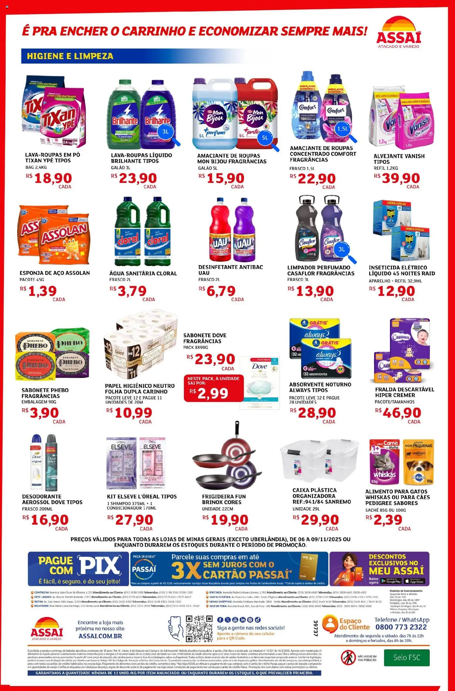 Assaí Atacadista Folheto - válido de 06.11.2025 | Página: 4 | Produtos: Perfume, Esponja de aço, Telefone, Câmera